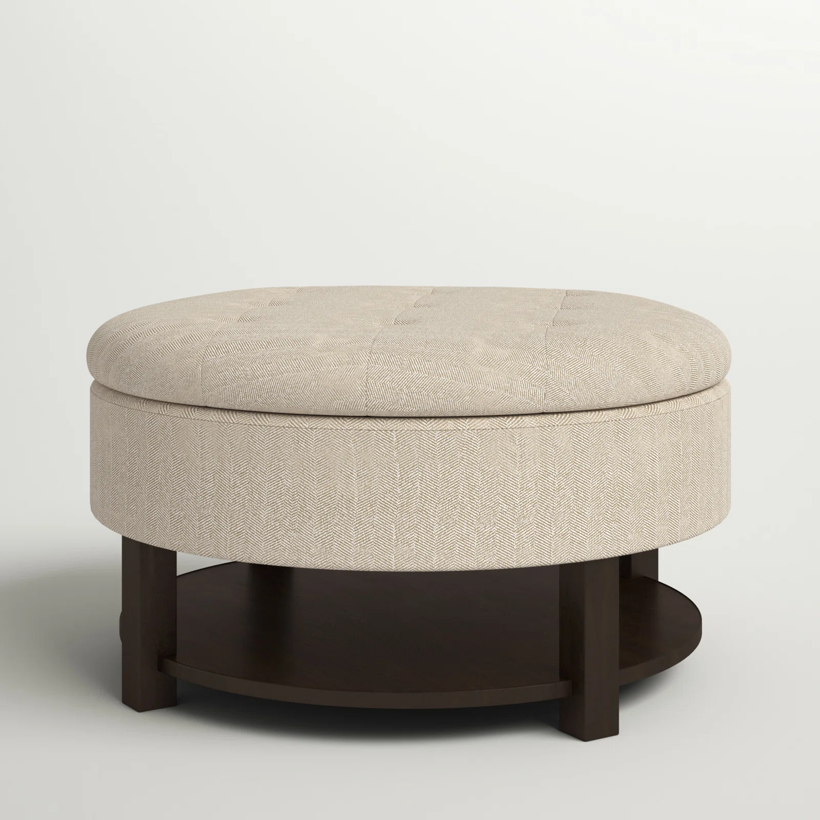 【Furniture】Lindquist Round Tufted Storage Ottoman
