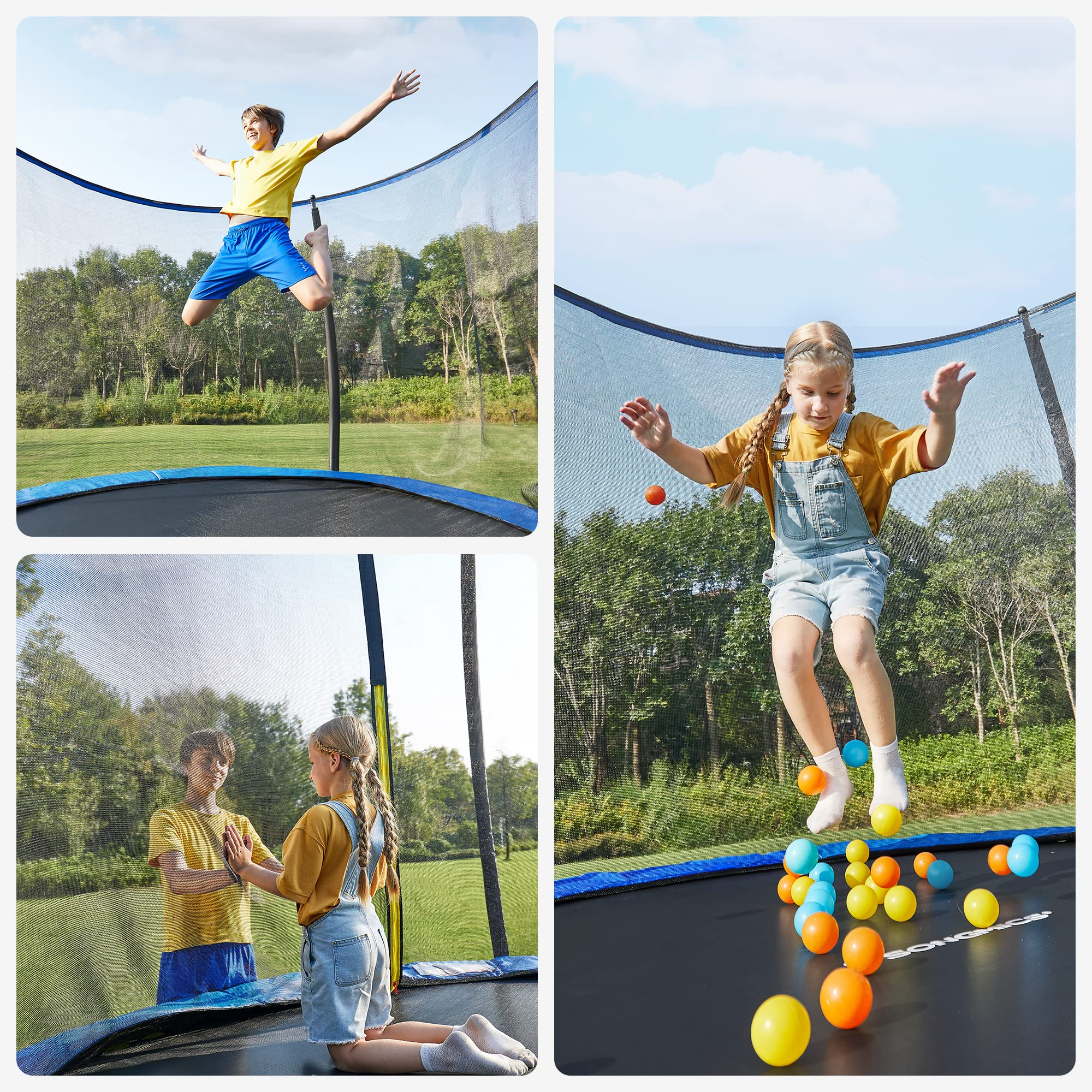 【Baby&Kids】Trampoline, Inner Saftey Net, Ladder, for Outdoor Garden Backyard