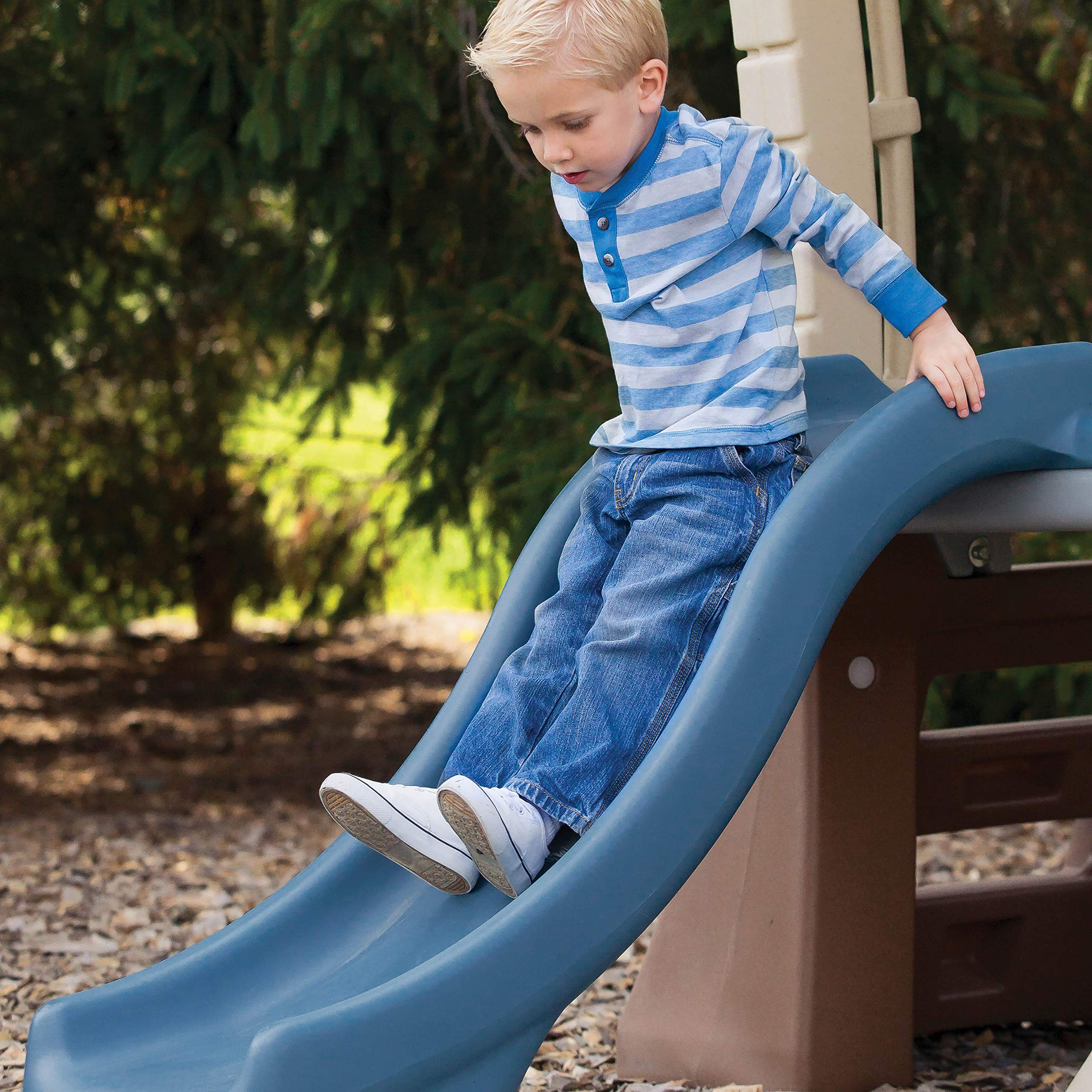 【Baby&Kids】Play Up Gym Set, Kids Outdoor Swing Set with Slide, Plastic Play Set with Swings