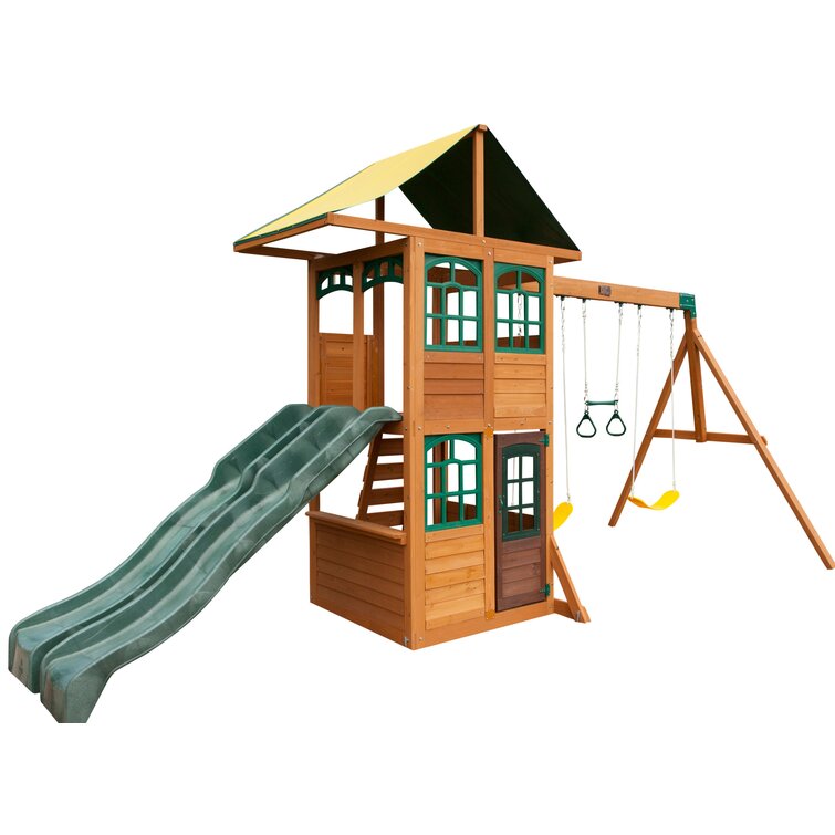 【Sports&Outdoors】Treasure Cove Wooden Swing Set