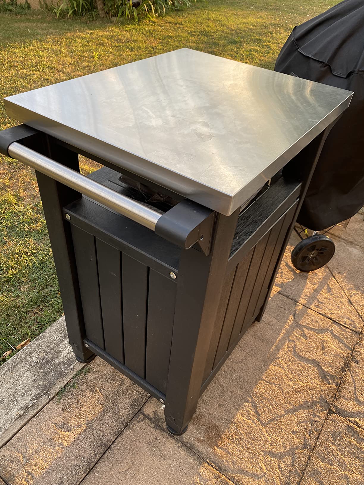 【Home & Garden】Outdoor Portable Entertainment Kitchen Storage and Food Station, Graphite, 70 x 54 x 90 cm