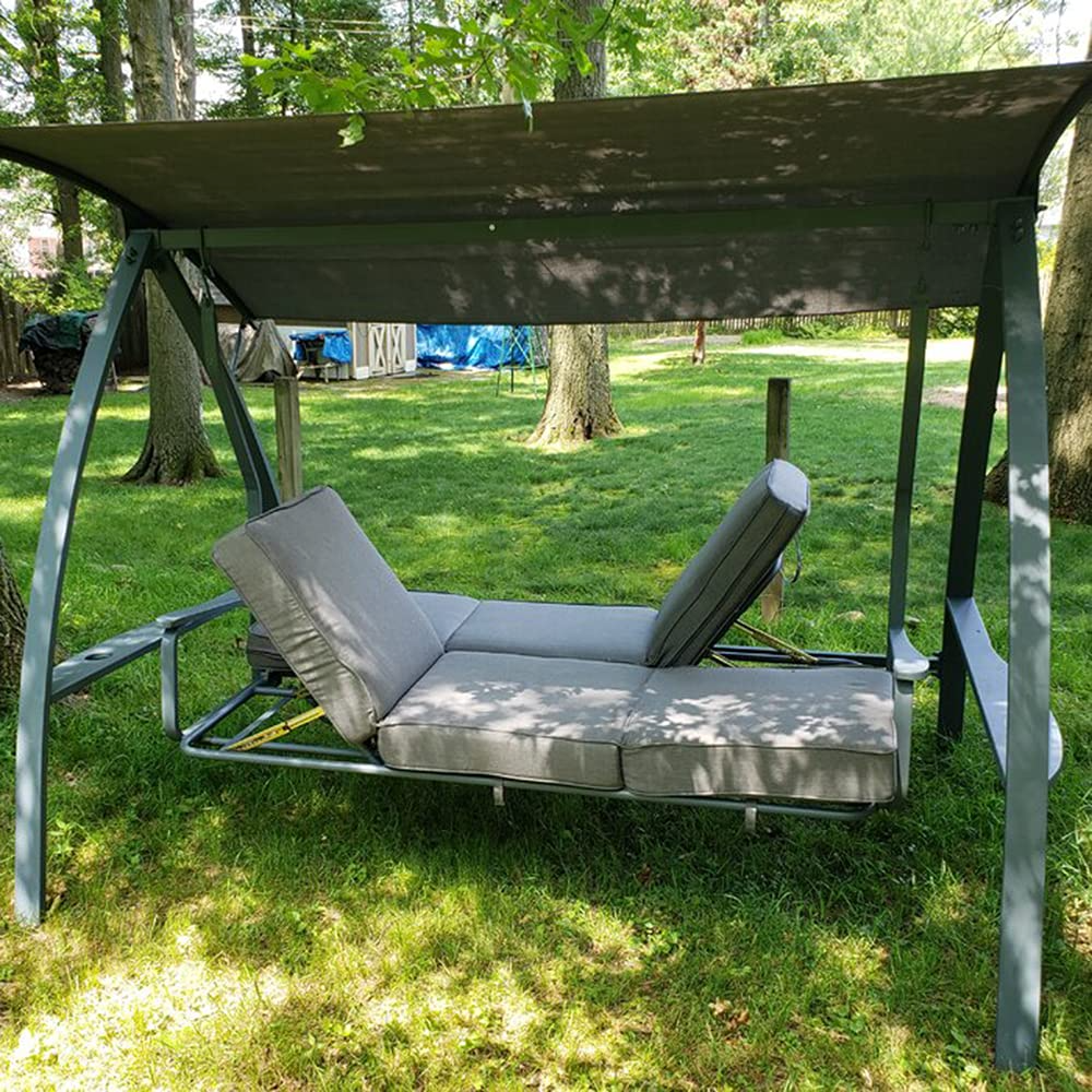 【Home&Garden】【BS】3 Person Patio Swinging Bench Chair 3-Seat Daybed Porch Swing Seater Outdoor Porch Swing