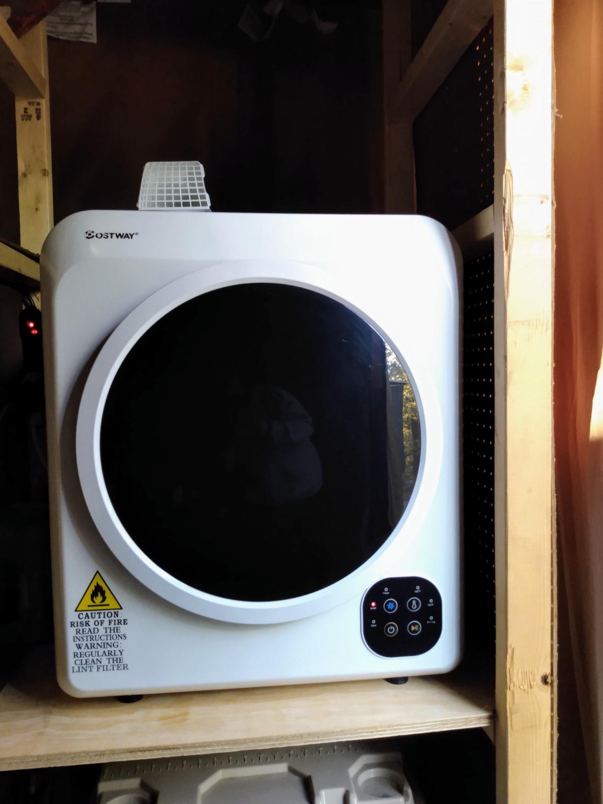 【Appliances】COSTWAY 1700W Electric Portable Clothes Dryer, 13.2 lbs Capacity Front Load Compact Tumble Laundry Dryer