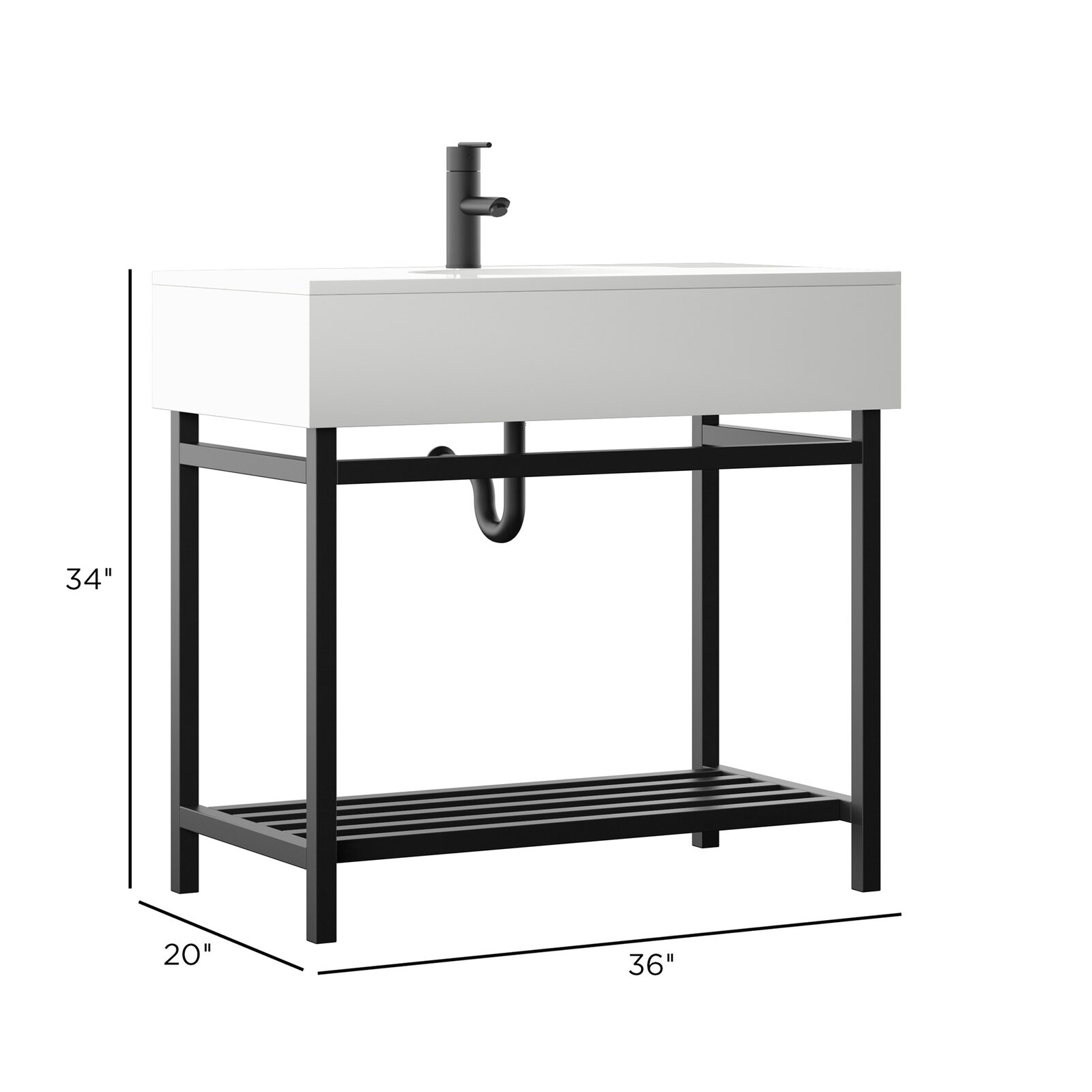 【Home Improvement】Whittier 36” Single Bathroom Vanity Set