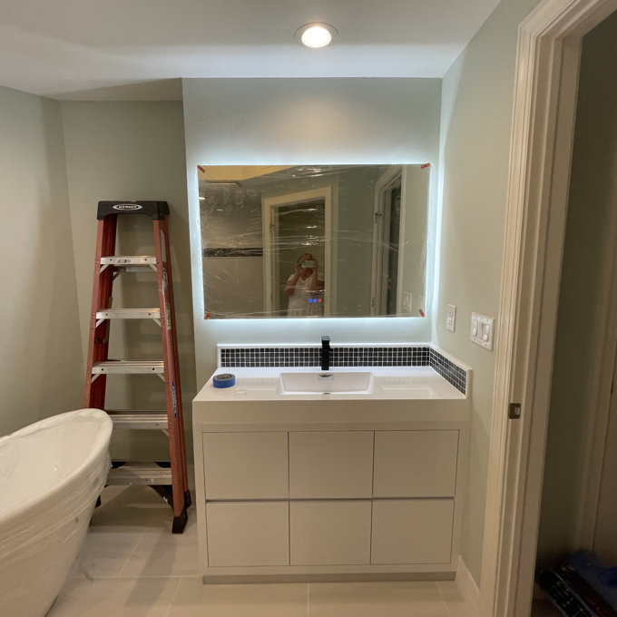 【Home Improvement】Bronson Rectangle LED Wall Mirror