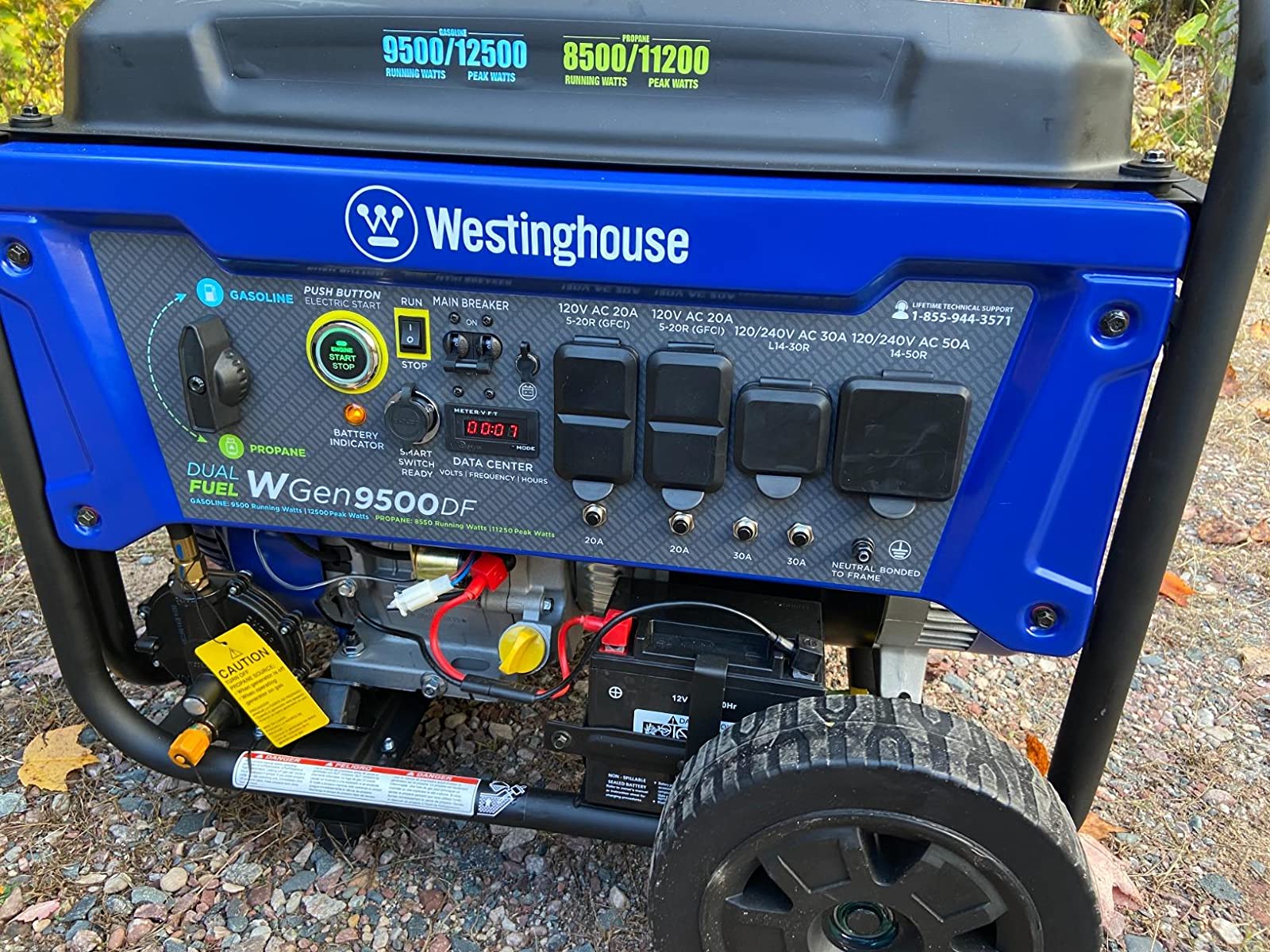 【Appliances】12500 Watt Dual Fuel Home Backup Portable Generator, Remote Electric Start, Transfer Switch Ready