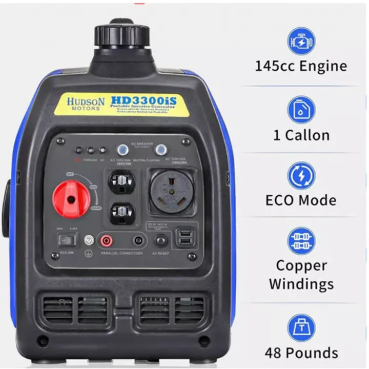 3300W Ultra Quiet Portable Generator, Gas Powered, EPA Compliant