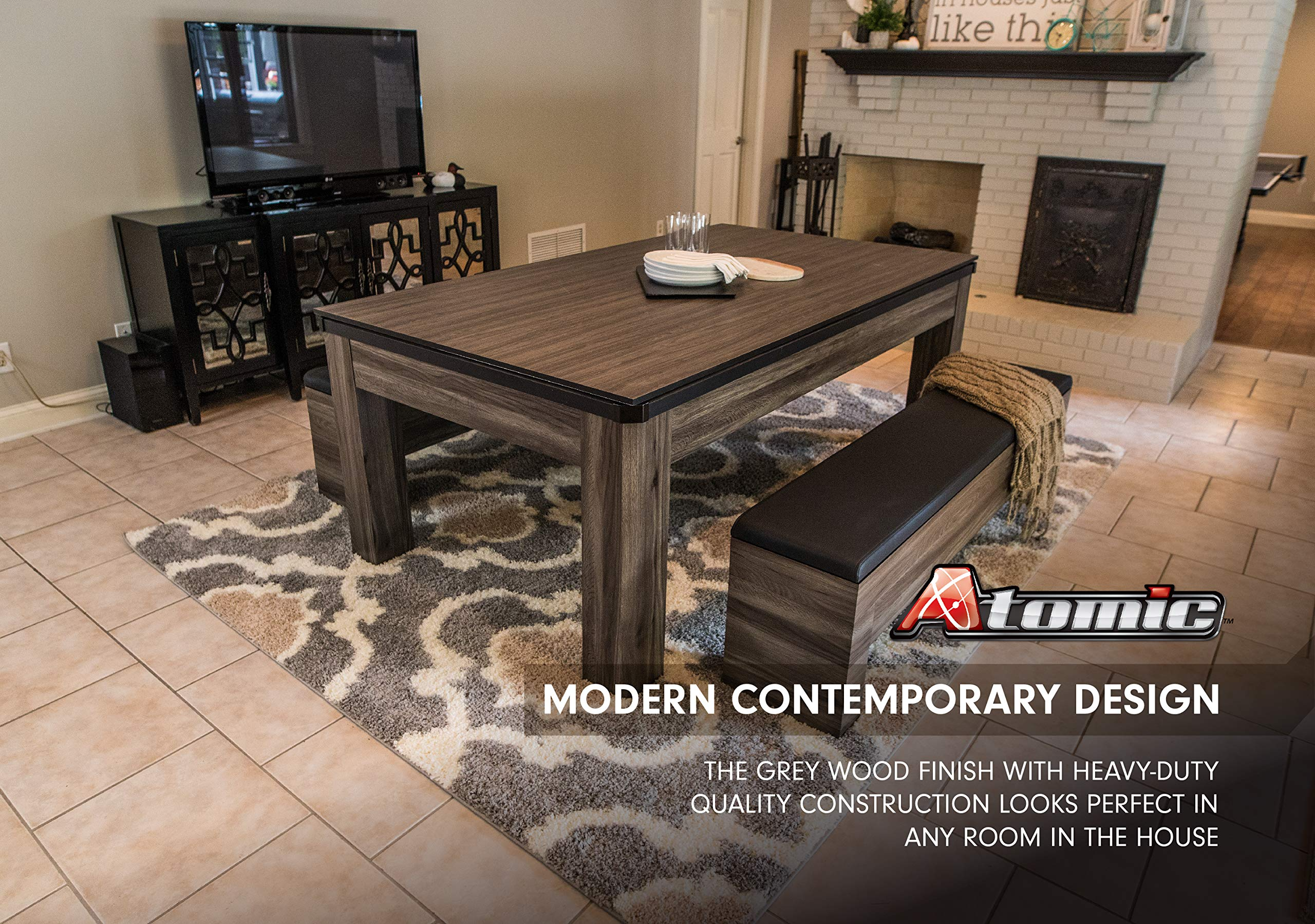 【Sports&Outdoors】7' Hampton 3-in-1 Combination Table Includes Billiards, Table Tennis & Dining Table