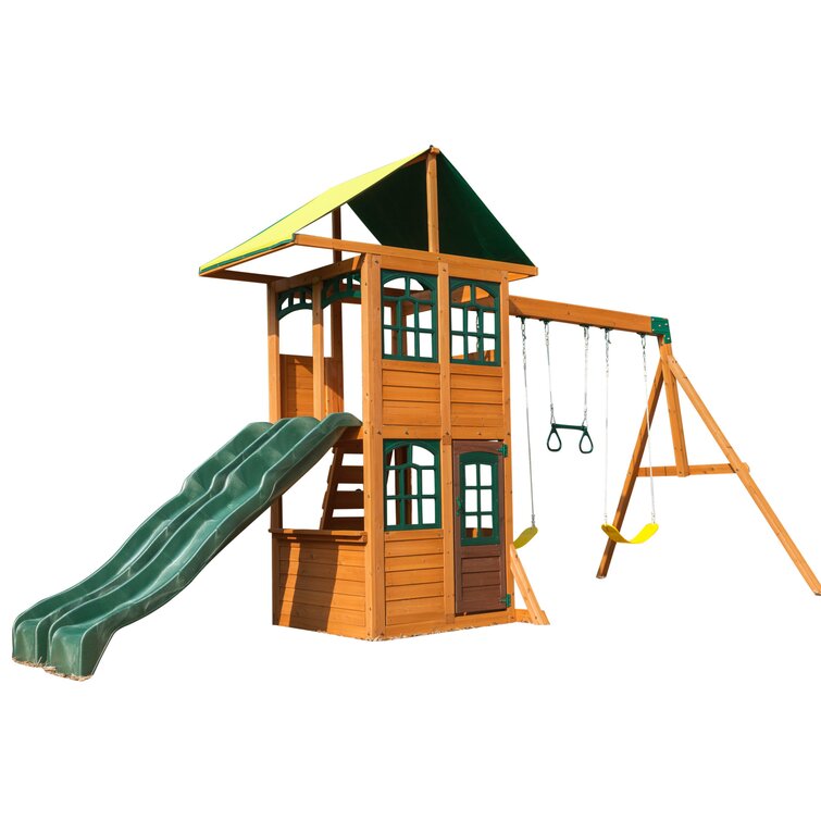 【Sports&Outdoors】Treasure Cove Wooden Swing Set