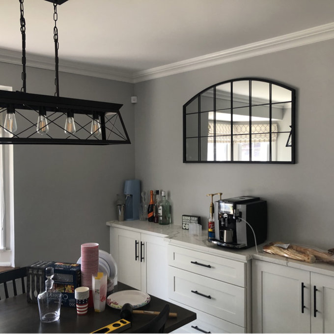 【Home Improvement】Kaxton Window Pane Metal Mirror