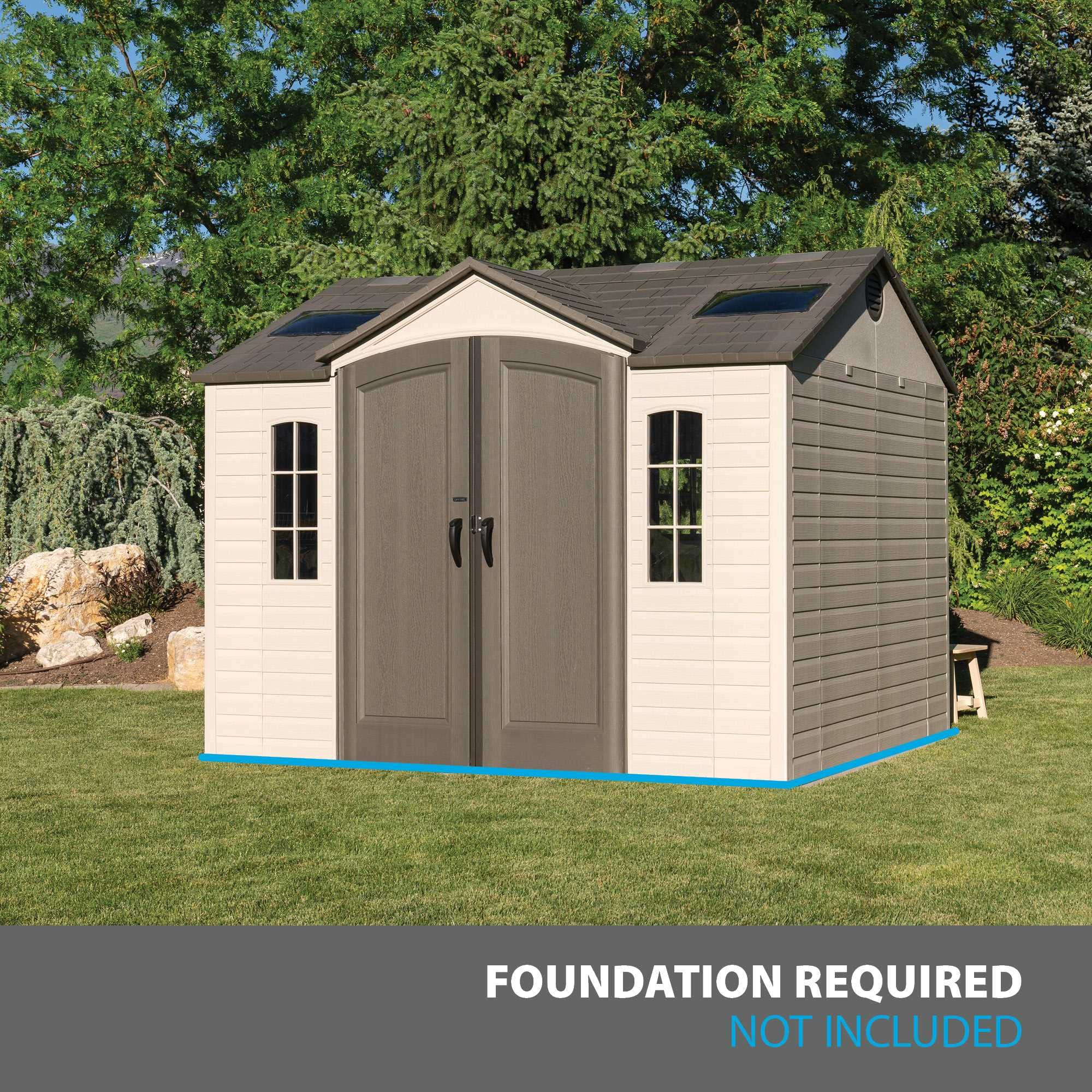 【Storage Shed】10x8 ft Outdoor Storage Shed, Desert Sand