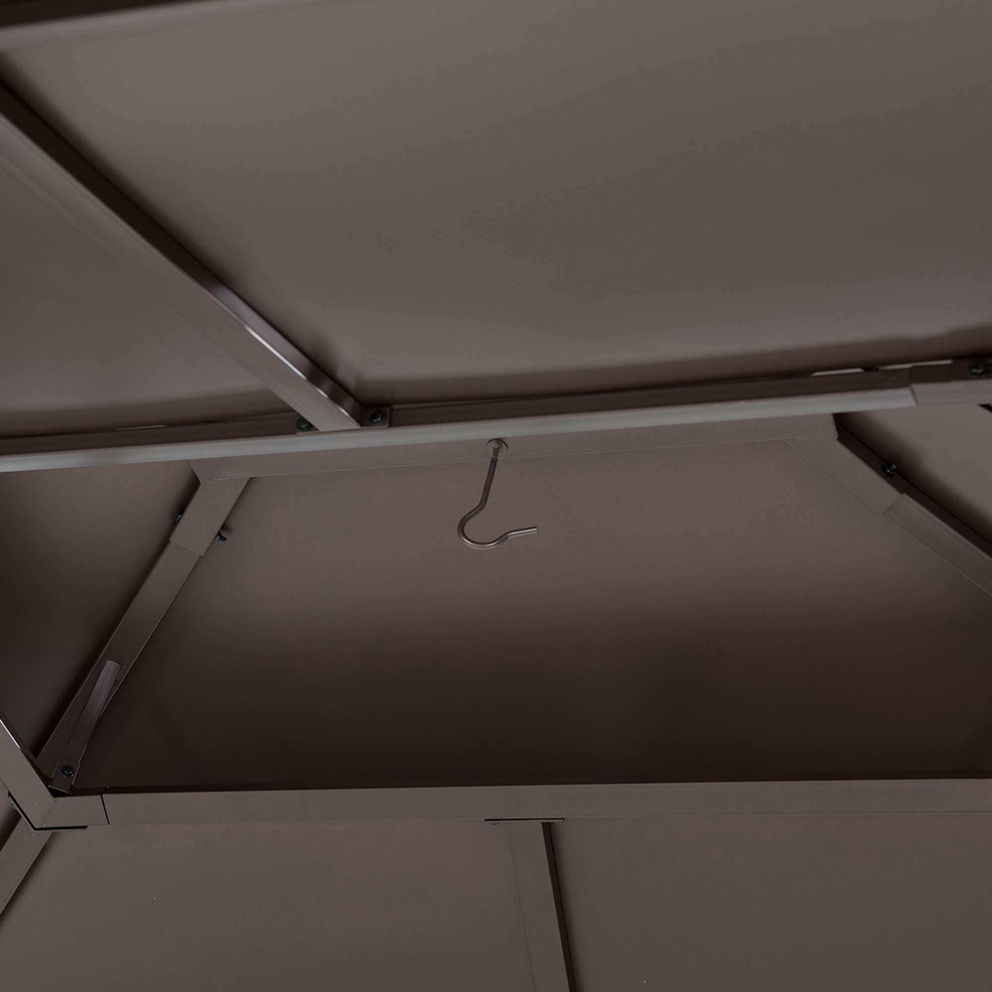 【Gazebo】10x12 Brown Steel Gazebo with 2-Tier Hip Roof Hardtop