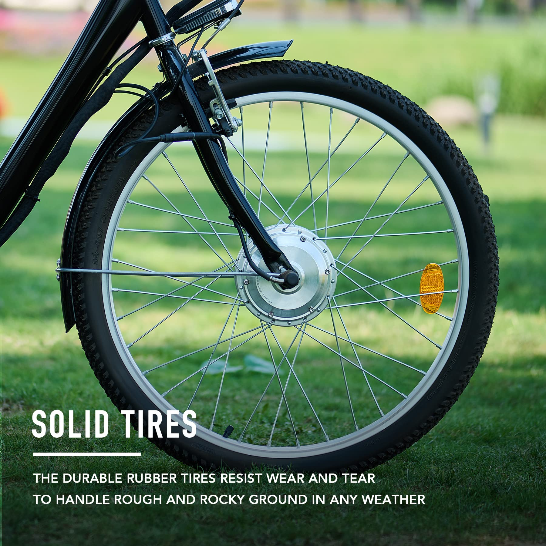 【Sports&Outdoors】3 Wheel Electric Bike for Adults with 250w Motor, Bike Tube, Removable 36V 10Ah Lithium Battery