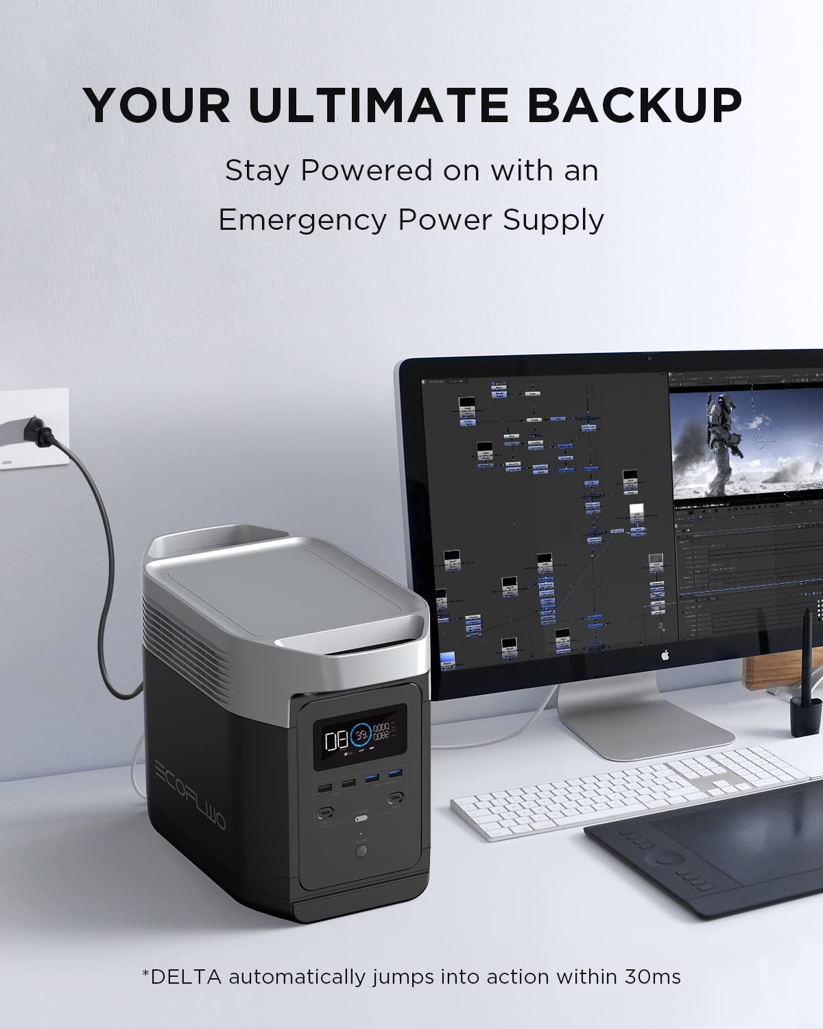 【Appliances】Portable Power Station, UPS Power Supply 1260Wh Battery Pack with 4 x 1800W AC Outlets