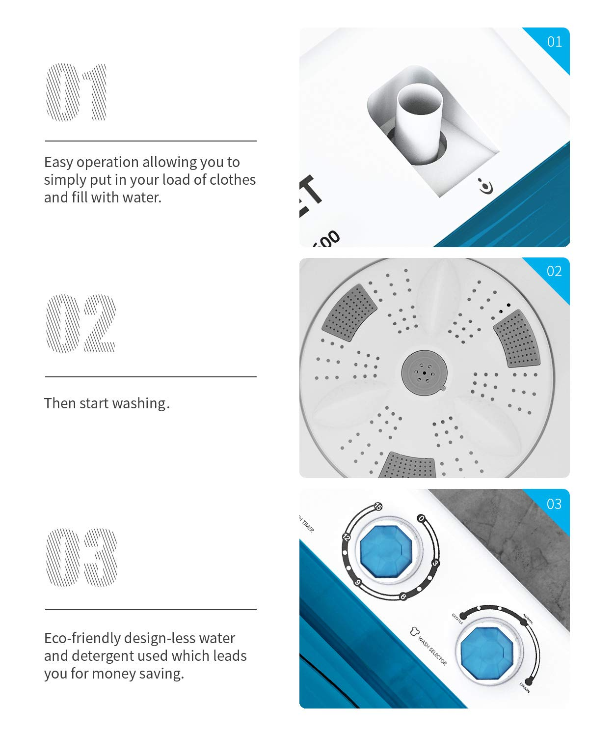 【Appliances】KUPPET Compact Twin Tub Portable Mini Washing Machine 26lbs Capacity, Washer & Spiner