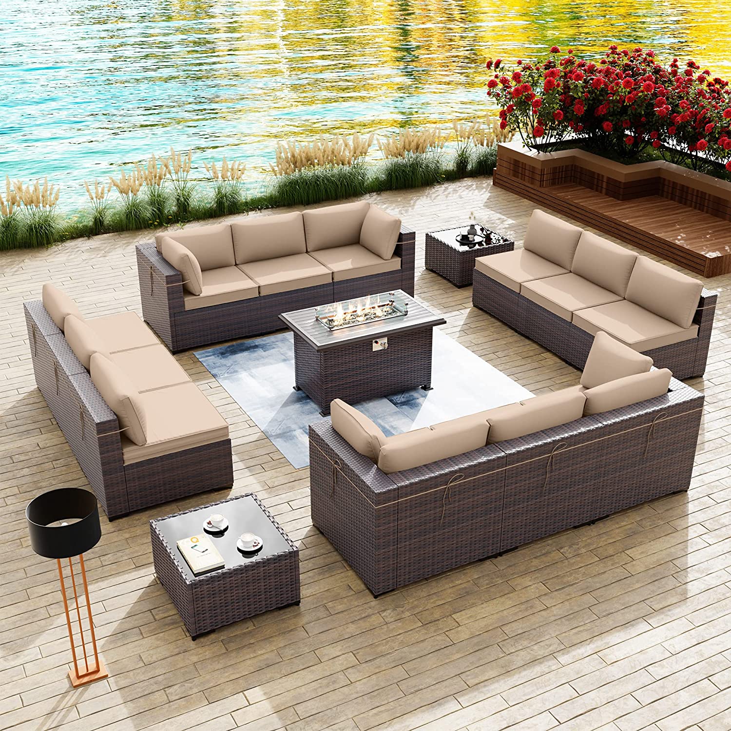 Kullavik 15PCS Outdoor Patio Furniture Set with 43