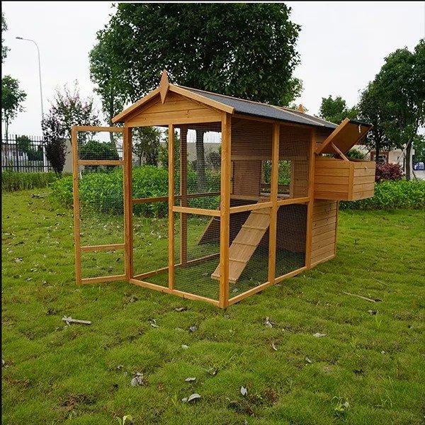 【Pet】Large Size Fir Wooden Waterproof Roof Green Chicken Coops