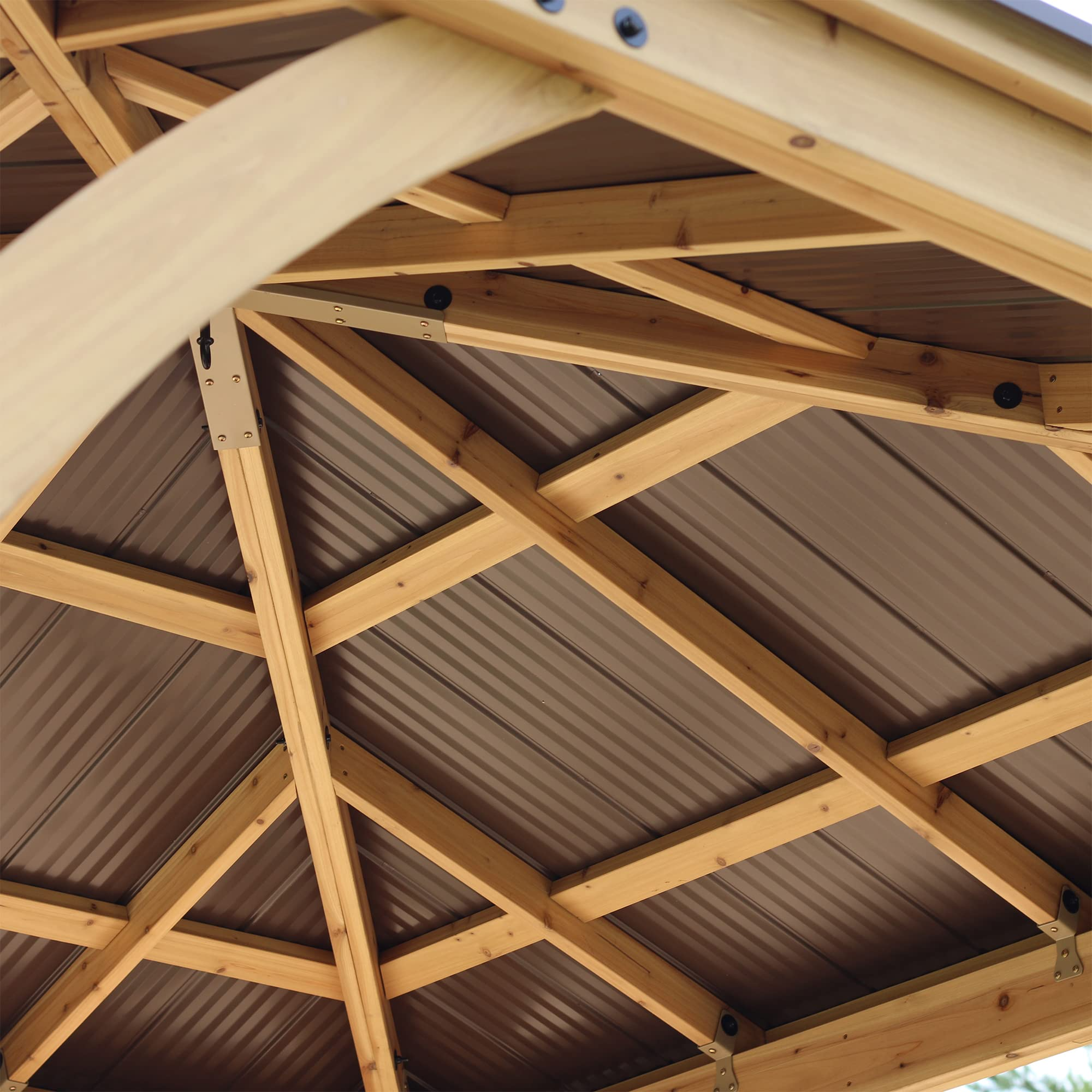 【Gazebo】Meridian 10x10 Solid Wood Patio Gazebo