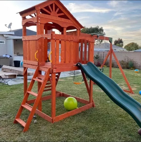 【Baby&Kids】Oak Grove Wooden Swing Set