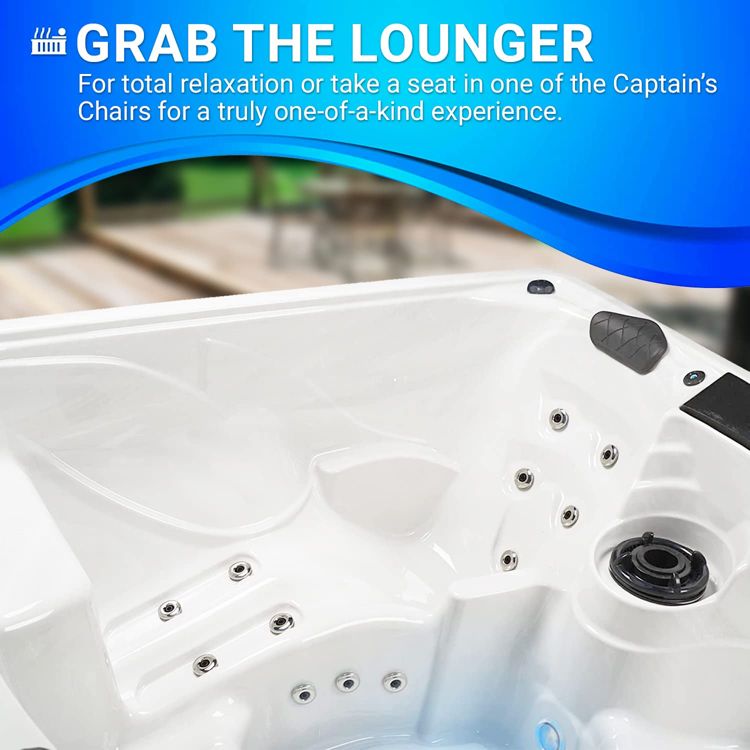 【Sports&Outdoors】40-Jet Edgewater EX Hot Tubs, Seats 5-6, with Lounger, Driftwood