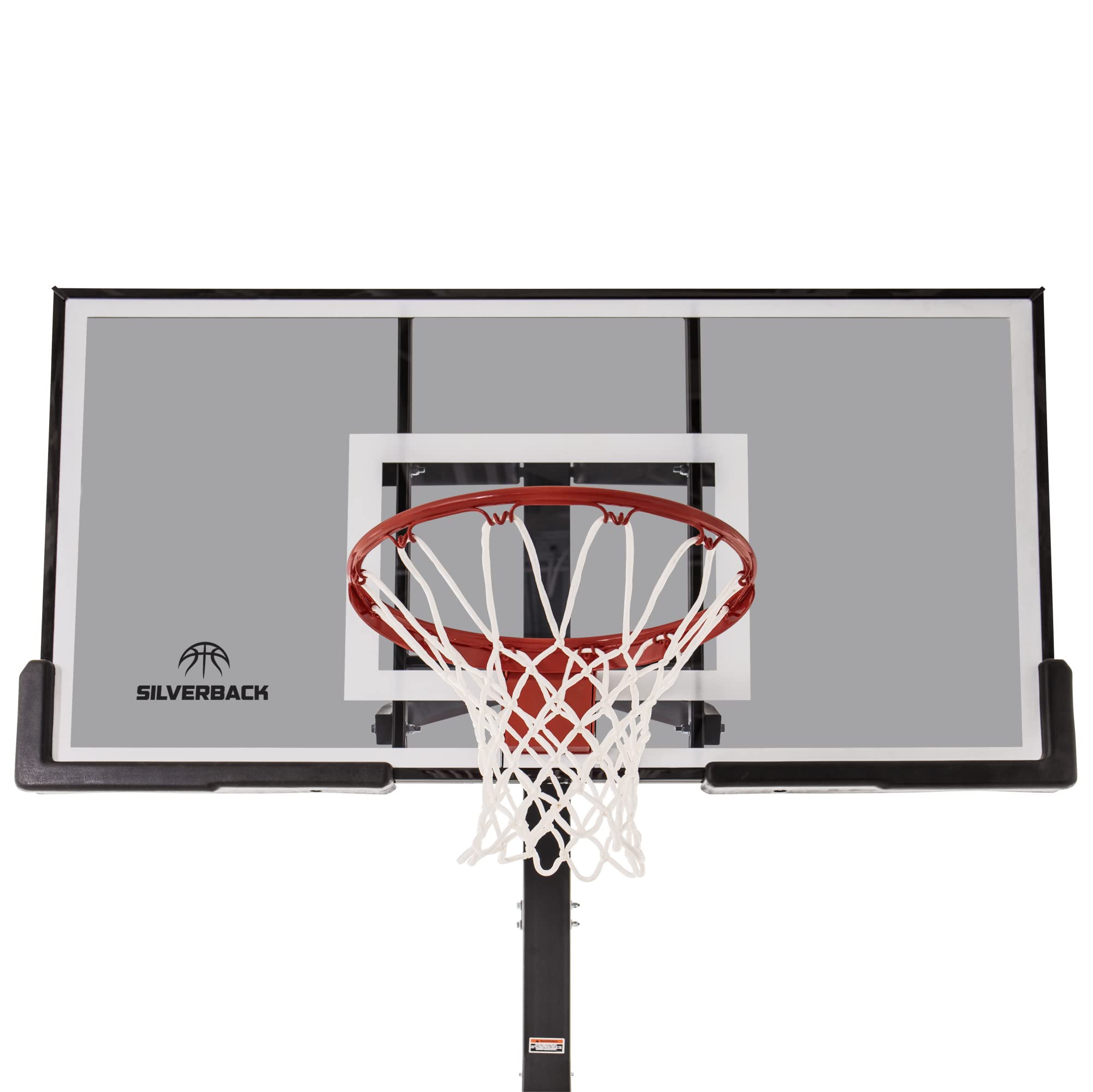 【Sports&Outdoors】Silverback In-Ground Basketball Hoop with Adjustable-Height Tempered Glass Basketball Goal Backboard