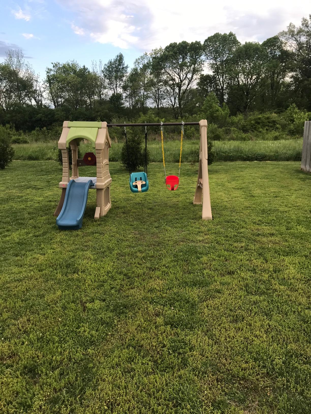 【Baby&Kids】Play Up Gym Set, Kids Outdoor Swing Set with Slide, Plastic Play Set with Swings