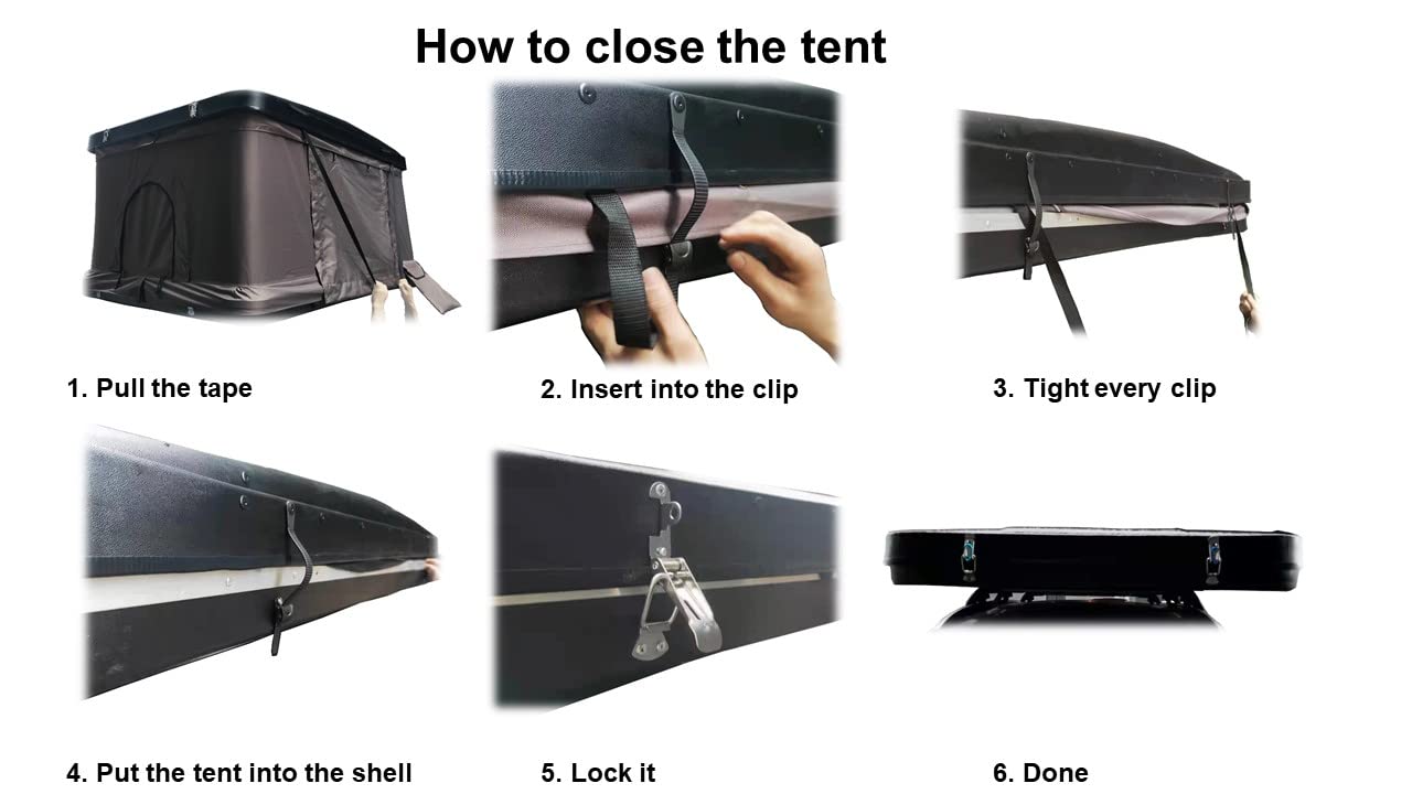 【Sports&Outdoors】Hard Shell 2-3 Person Rooftop Tent for All Season Include Ladder & Shoes Bag