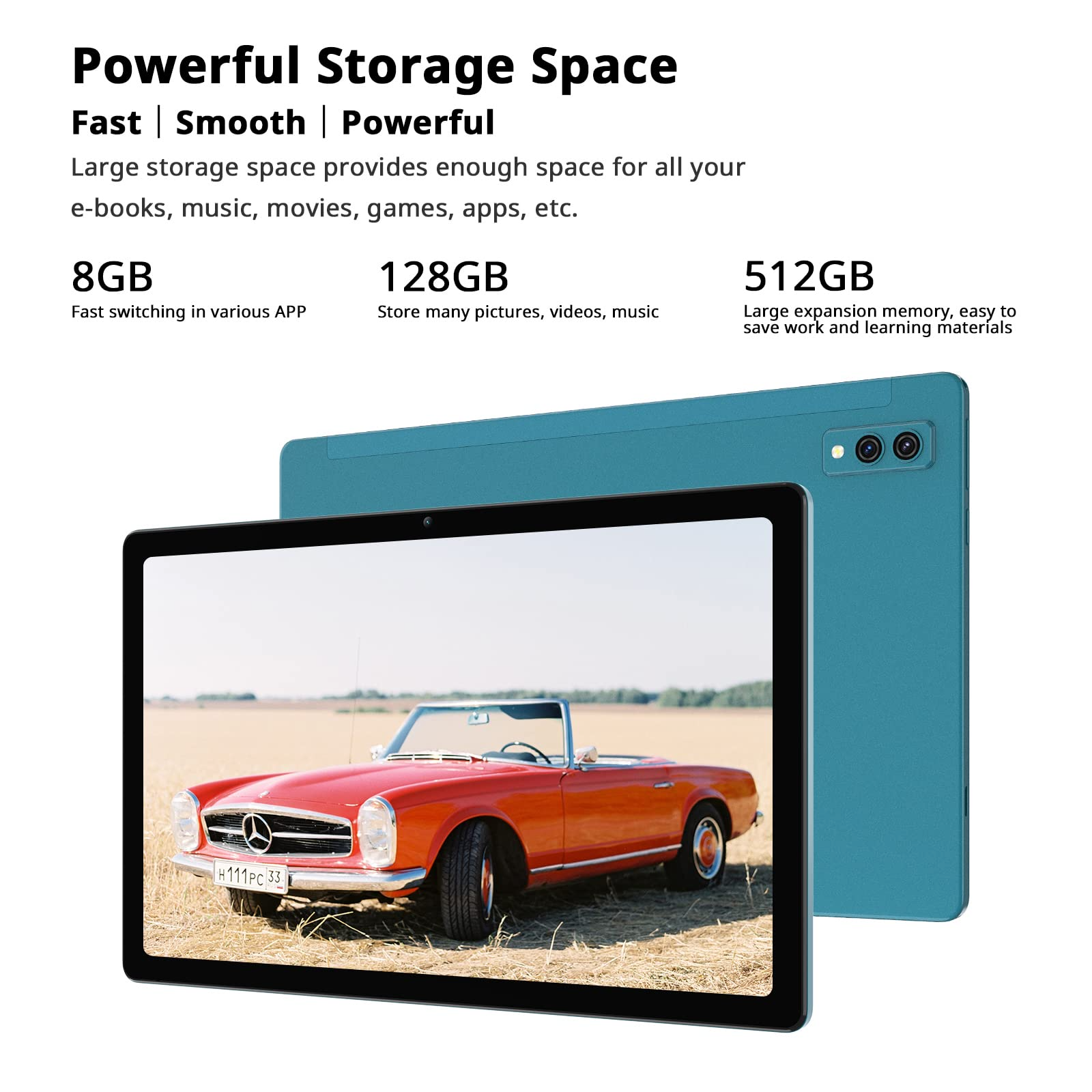 【Electronics】Gaming Tablet, Android Tablet with 8GB+128GB, 10.36