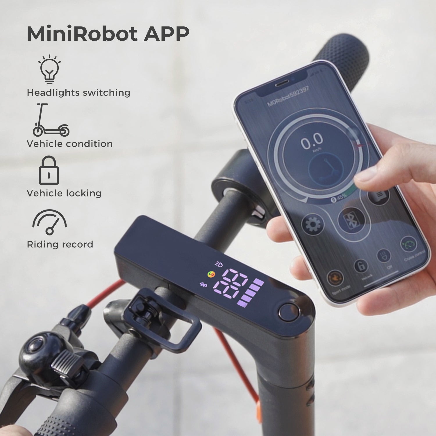 iScooter adult electric scooter, 40-45 km range, 3 speed modes, LCD display, dual brake system