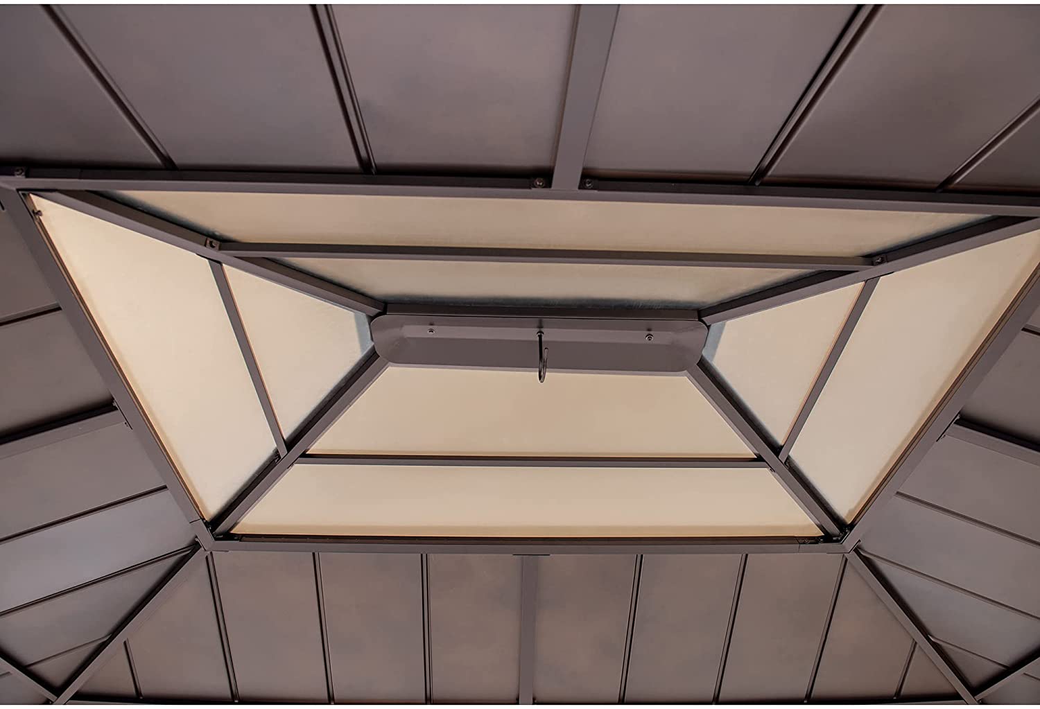 【Gazebo】Outdoor Patio 11x13 ft. Cedar Framed Wood Gazebo with Brown Steel, Roof Hardtop