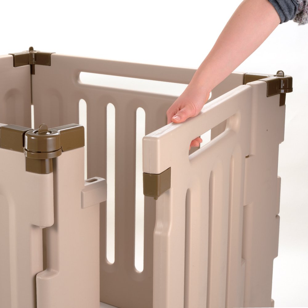 【Pet】Convertible Indoor/Outdoor Pet Playpen, Large, Soft Tan/Mocha
