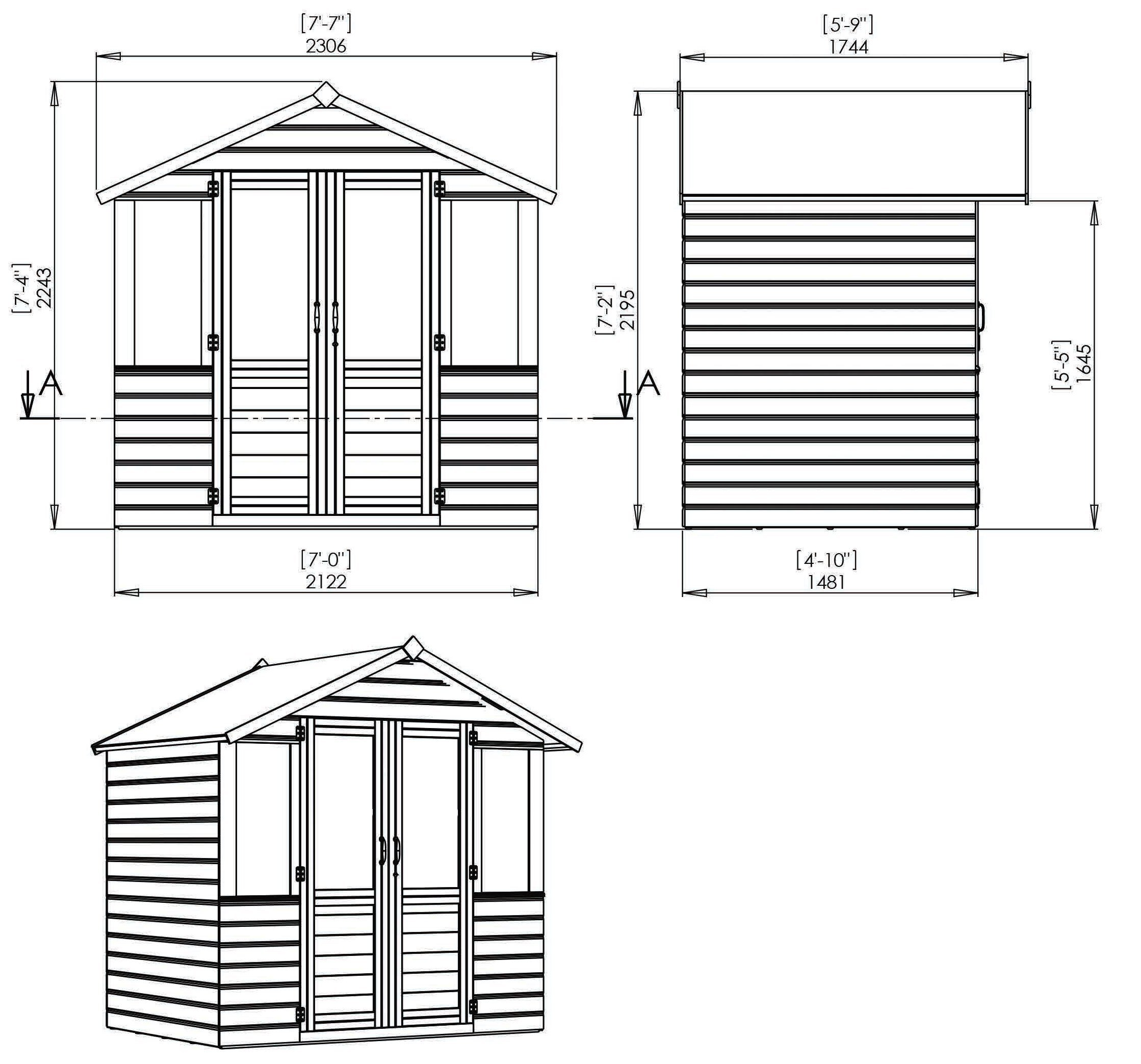 【Home&Garden】7x5 Summerhouse with Half Glazed Doors