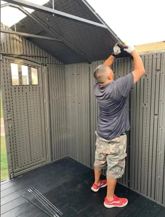 Lifetime 8 Ft. x 10 Ft. Outdoor Storage Shed - Storm Dust