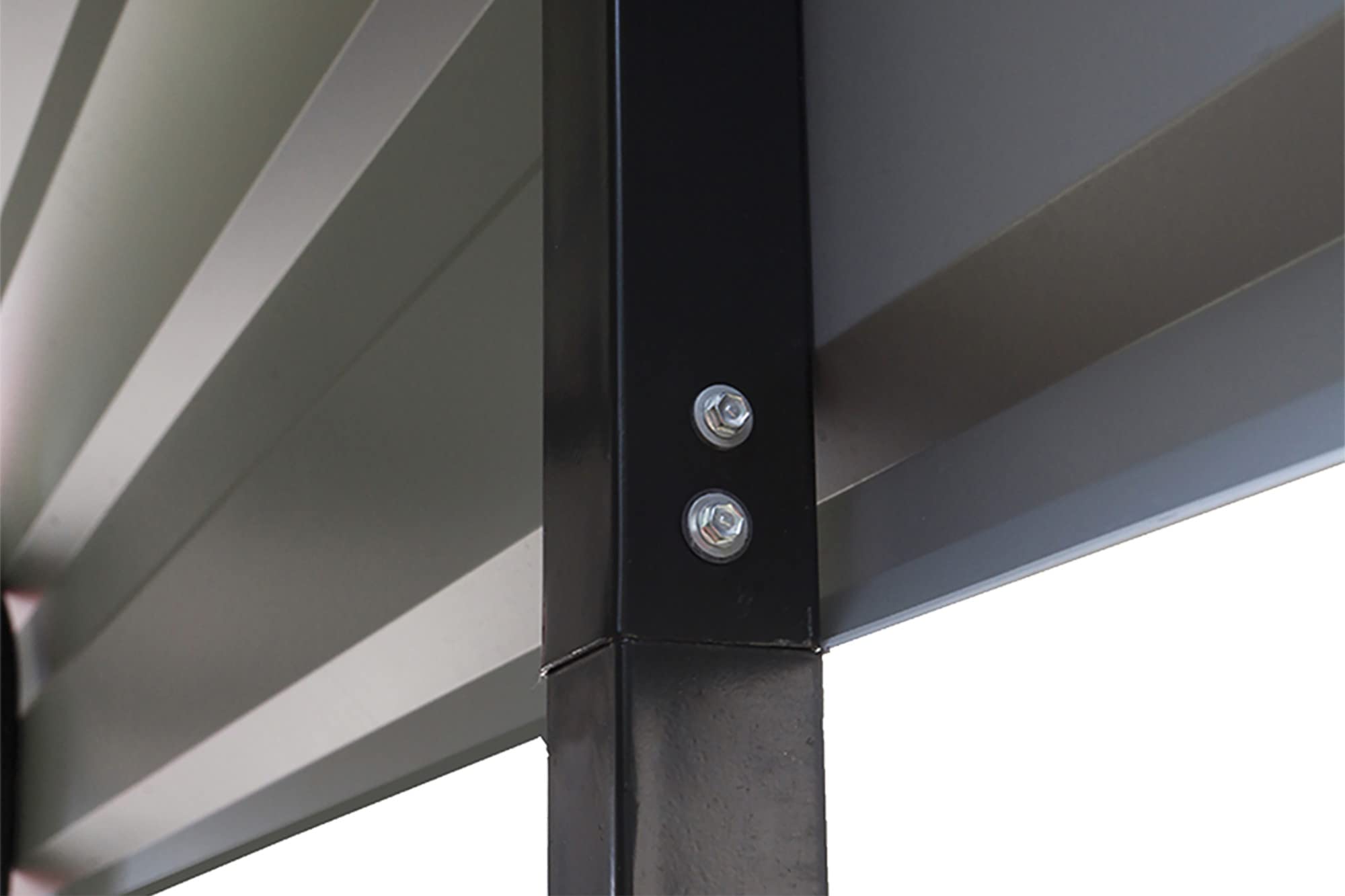 【Home&Garden】10' x 15' x 7' 29-Gauge Carport with Galvanized Steel Roof Panels & Enclosure Kit, Charcoal