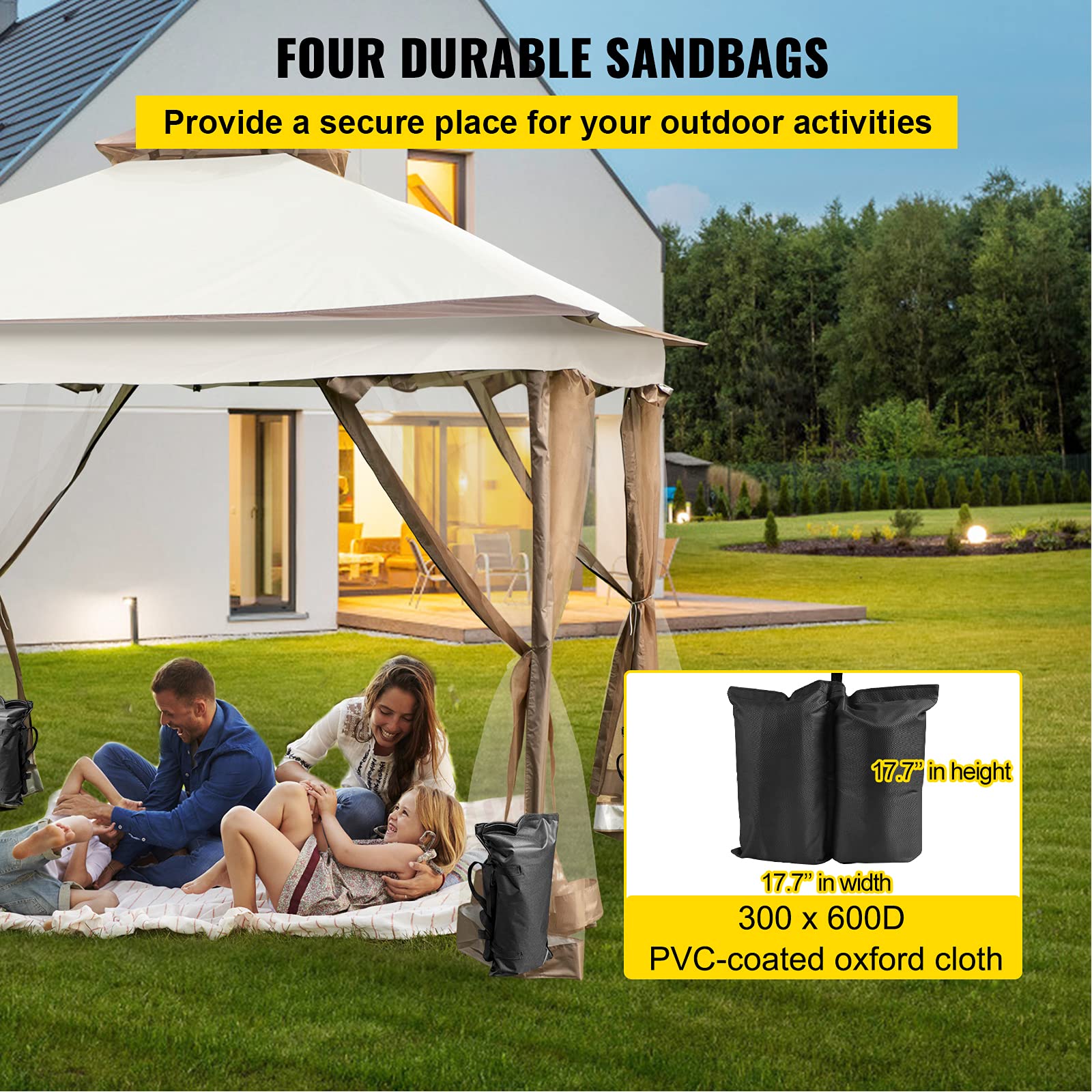 【Gazebo】Happybuy 12x12ft Outdoor Pop-Up Canopy Gazebo Starter Kit