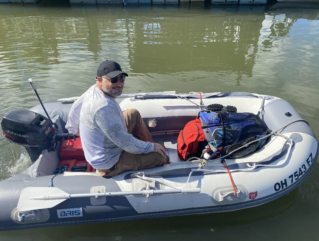 【Sports&Outdoors】10.8 ft Inflatable Boat Inflatable Rafting Fishing Dinghy Tender Pontoon Boat