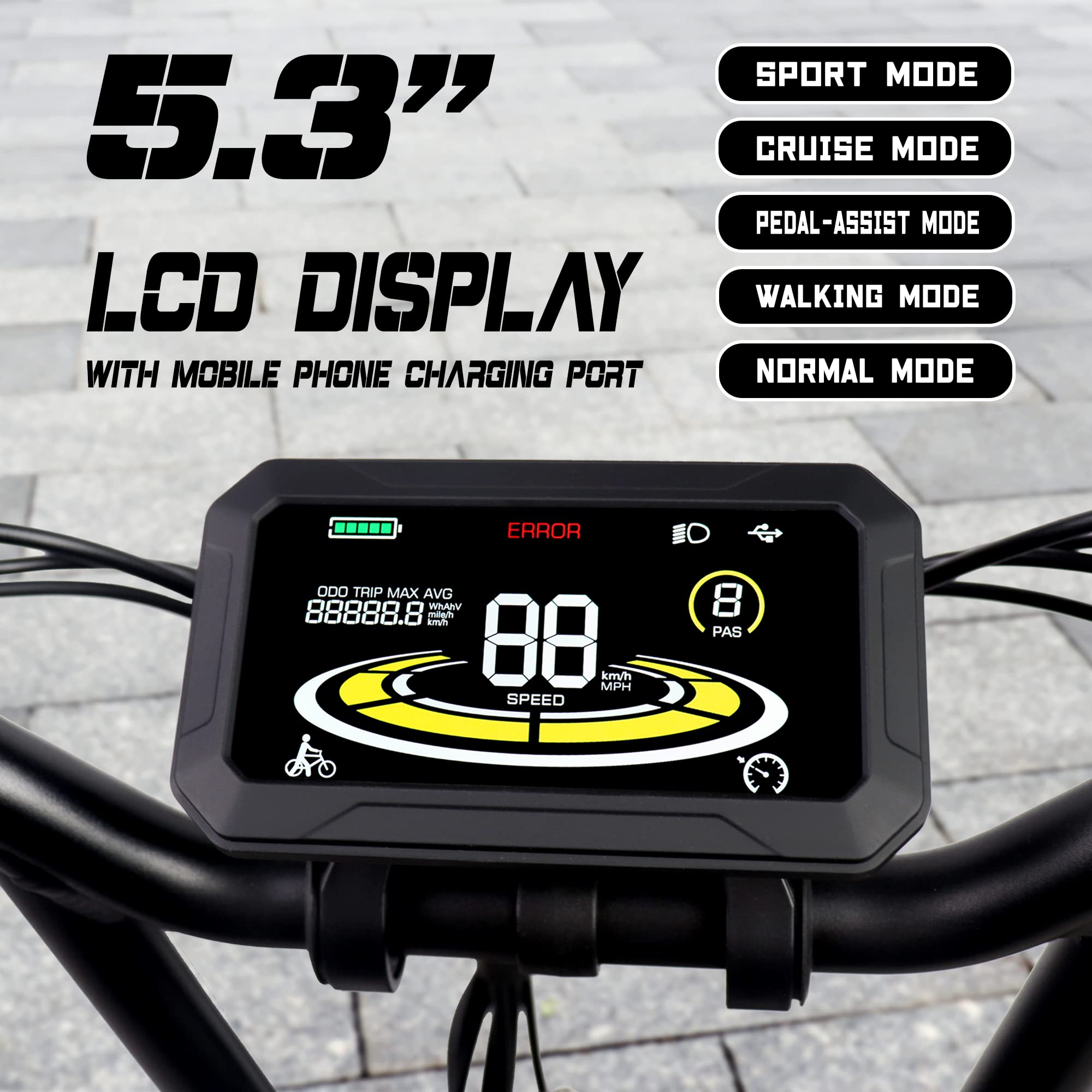 【Sports&Outdoors】750W Electric Bike for Adults, 20'' Ebike 48V 20.8AH Dual Removable Lithium Battery