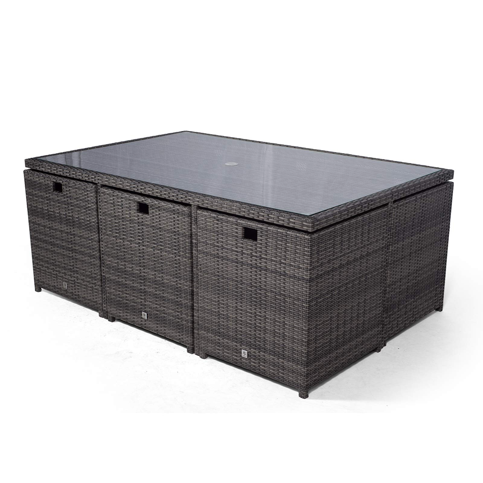 【Home&Garden】Cube Rattan Garden Furniture Set Chairs Sofa Stool Table Patio 6 Seater Set