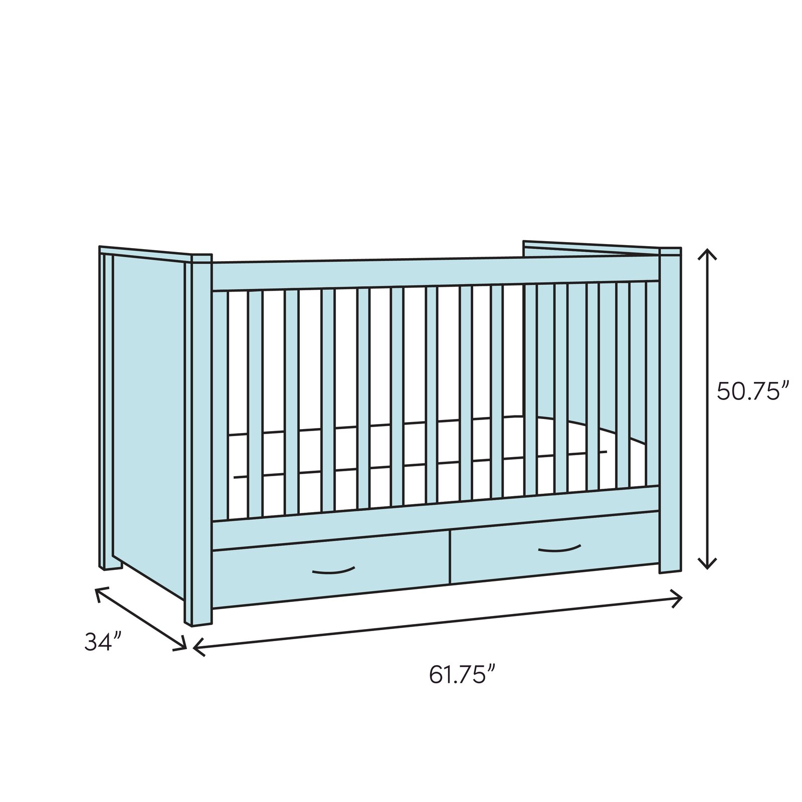 【Baby&Kids】Davenport 4-in-1 Convertible Crib