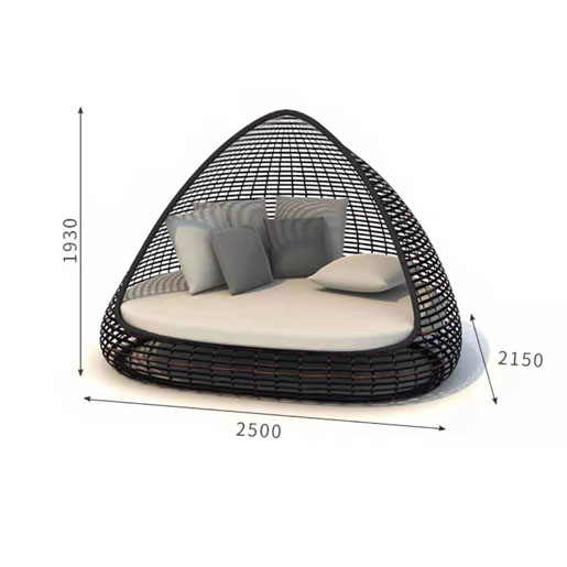 【Home&Garden】Outdoor leisure bed beach bed rattan bed sofa birdcage garden rattan chair indoor furniture rattan bed round bed recliner