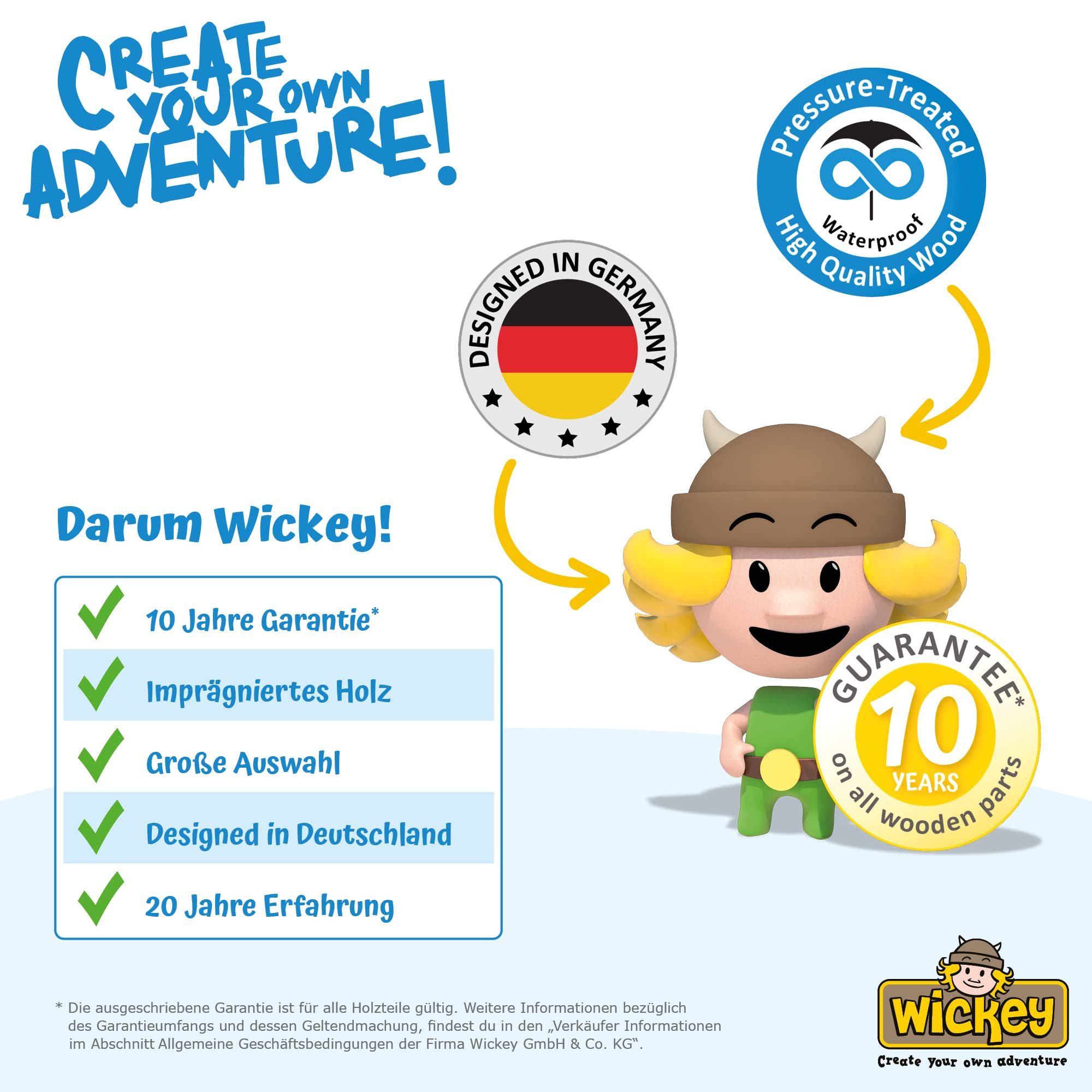 【Sports&Outdoors】Wooden climbing frame TurboFlyer with swing set and blue slide, Garden playhouse