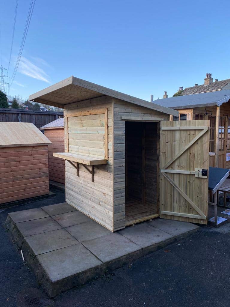 【Home&Garden】Garden Bar Drinks Shed 6x4 Fully T&G Quality Wooden Party Hut Serving Kiosk