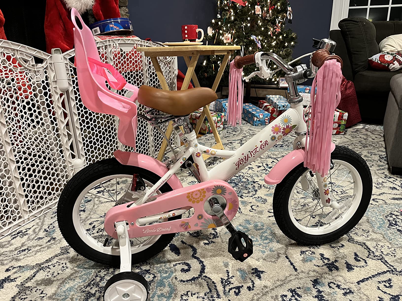 【Sports&Outdoors】Little Daisy Kids Bike for 2-9 Years Girls with Training Wheels & Front Handbrake