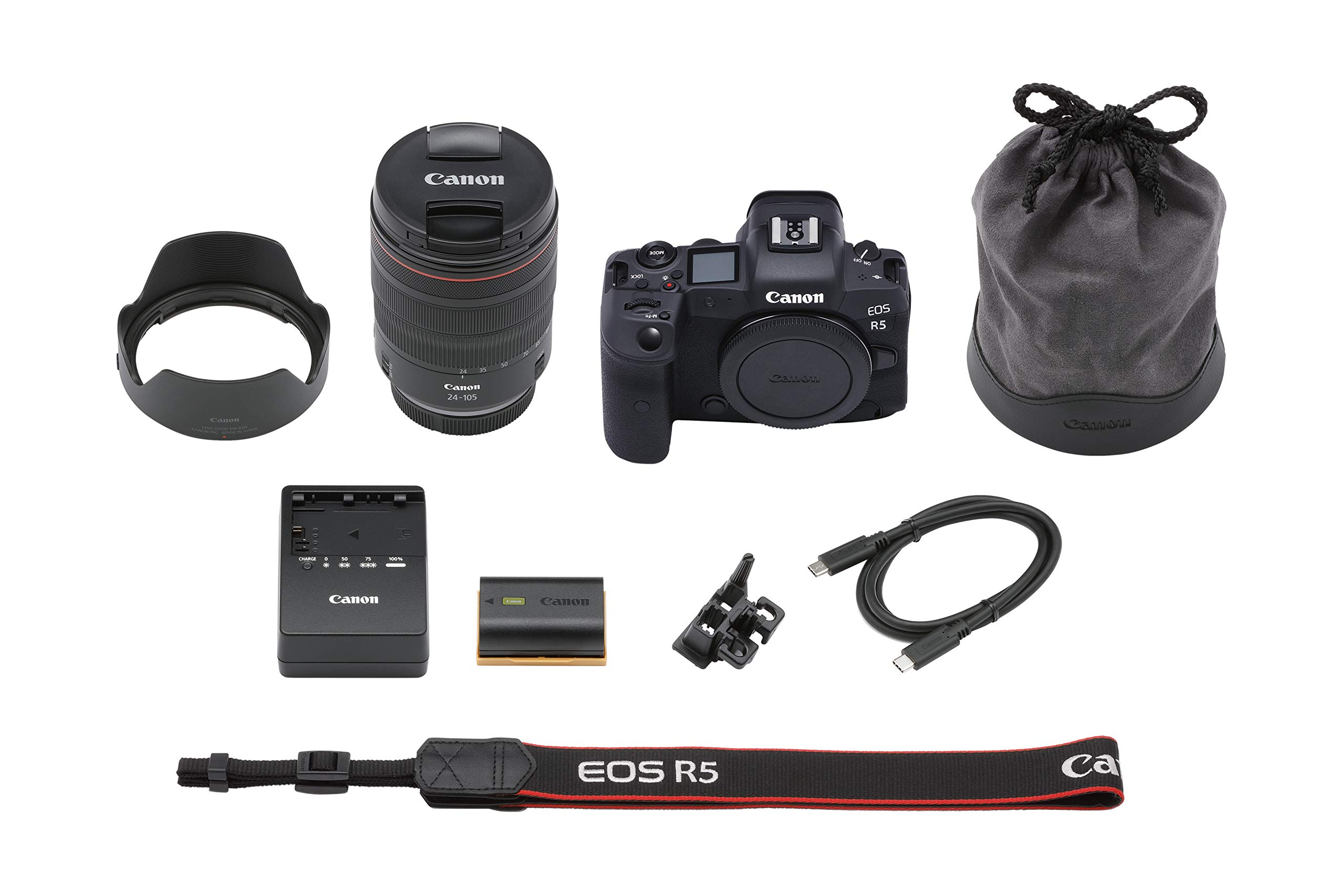 【Electronics】Canon EOS R5 Full-Frame Mirrorless Camera w/ RF24-105mm F4 L is USM Lens Kit - 8K Video(Body + Lens)