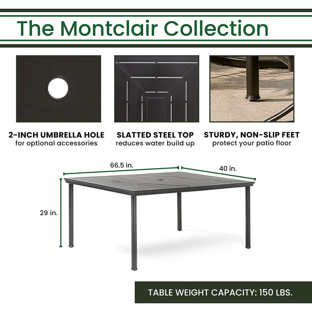 【Furniture】7-Piece Outdoor Patio Dining Set, 6 Swivel Rocker Chairs with Seat & Cushions, 40