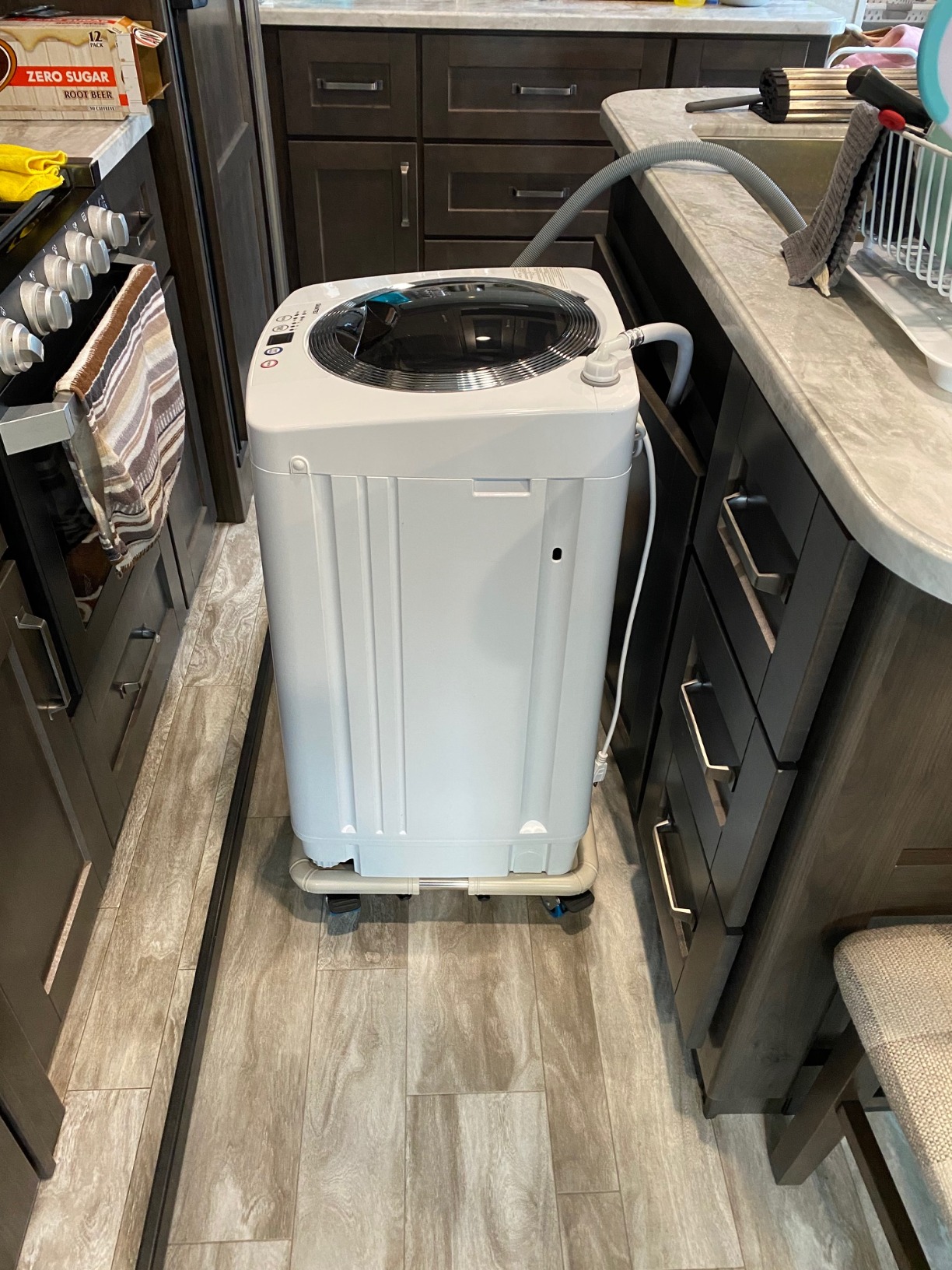 【Appliances】Giantex Portable Washing Machine, Full Automatic Washer & Dryer Combo with Built-in Pump Drain