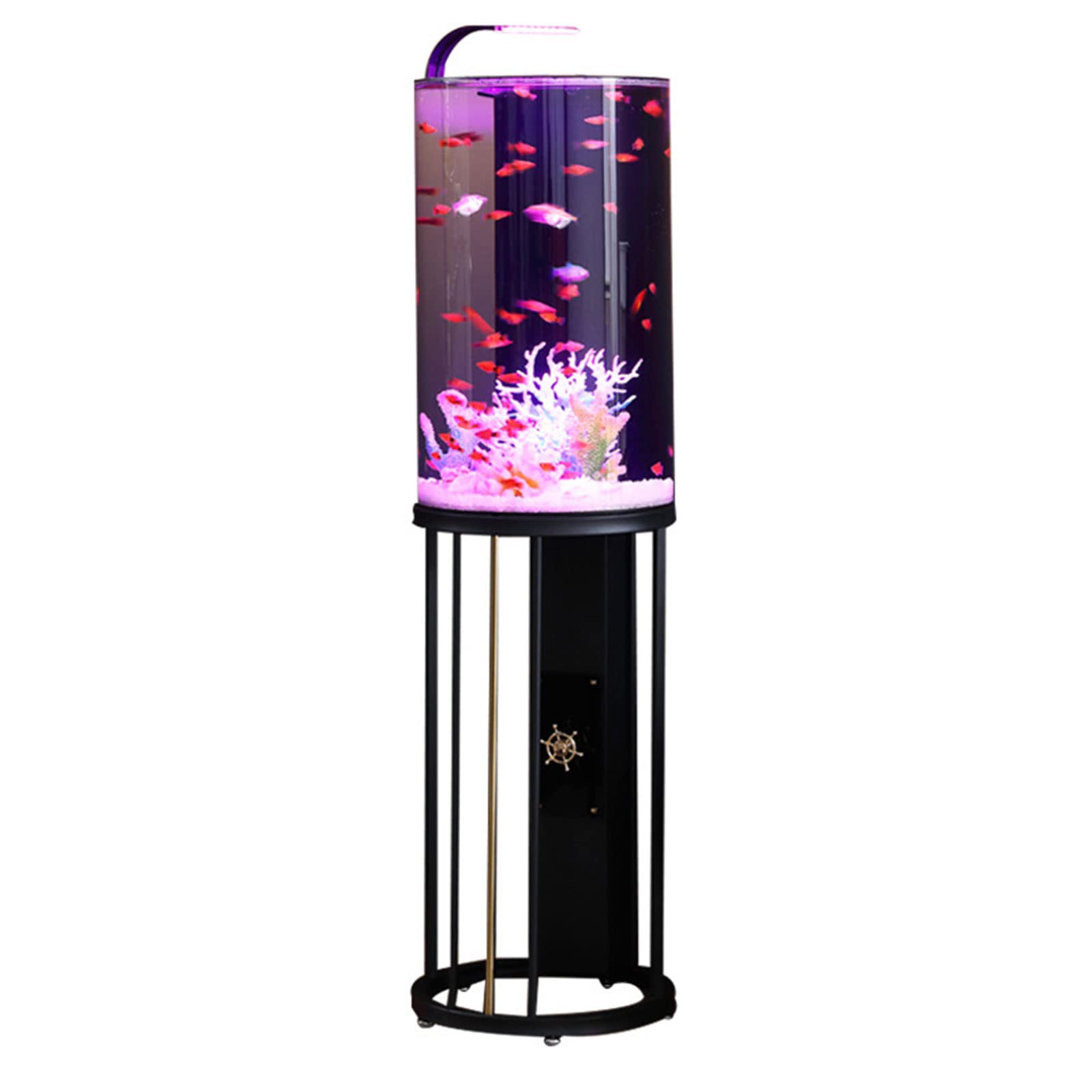 【Pet】Creative Fish Tank Ecological Floor Living Room Fish Tank Small Goldfish Tank Round Aquarium