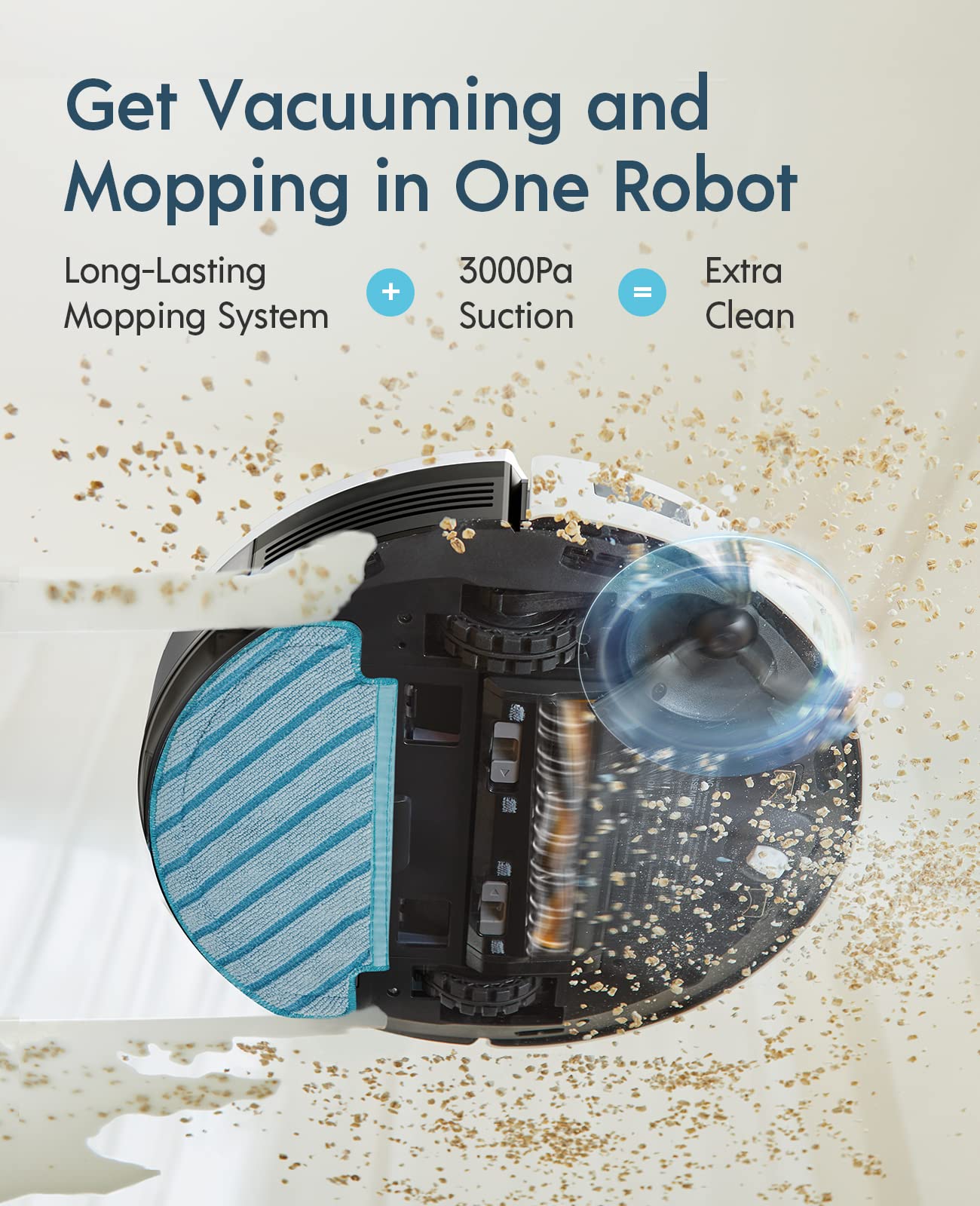 【Appliances】Robot Vacuum and Mop, Self-Emptying 3 in 1, 30 Days Auto Empty, Smart Mapping