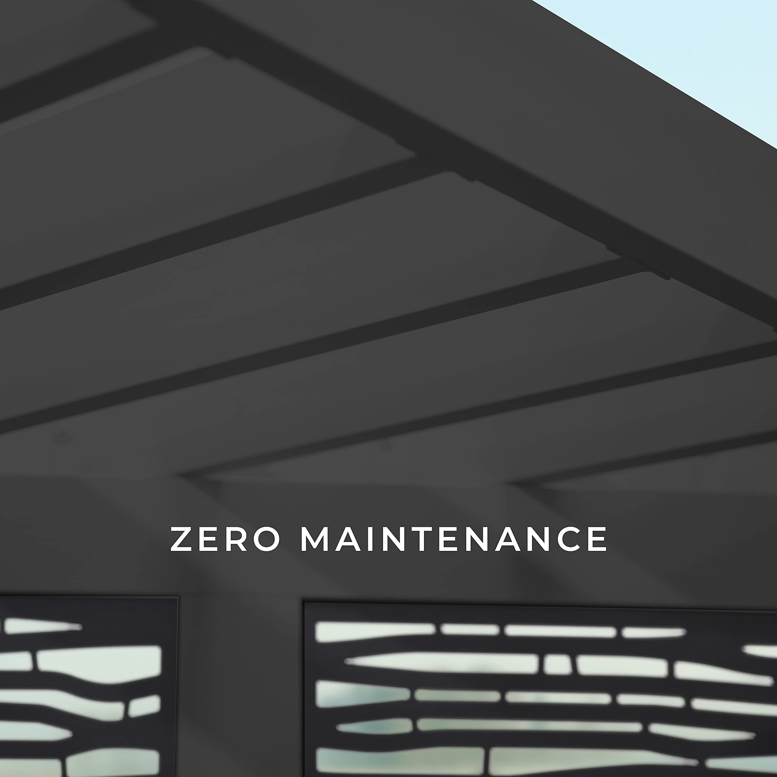 【Home&Garden】Glendale Modern Steel Cabana Pergola with Conversation Seating in Slate