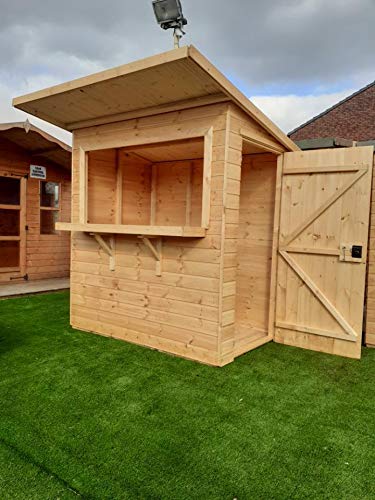 【Home&Garden】Garden Bar Drinks Shed 6x4 Fully T&G Quality Wooden Party Hut Serving Kiosk